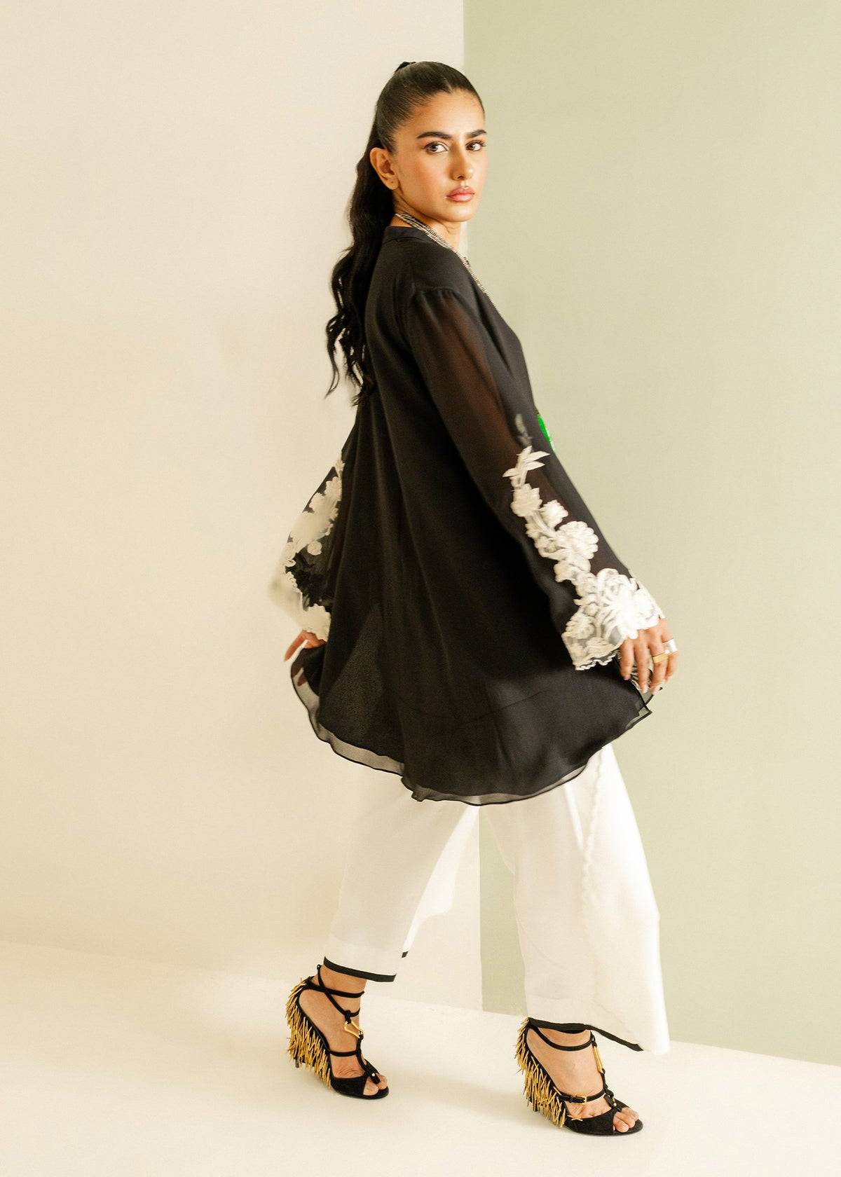 Mahgul | Ayanas Garden | Monochrome Flow - Pakistani Designer Dress - by Mahgul | Type: Ladies Clothes - 100% Original at Saira Sultan