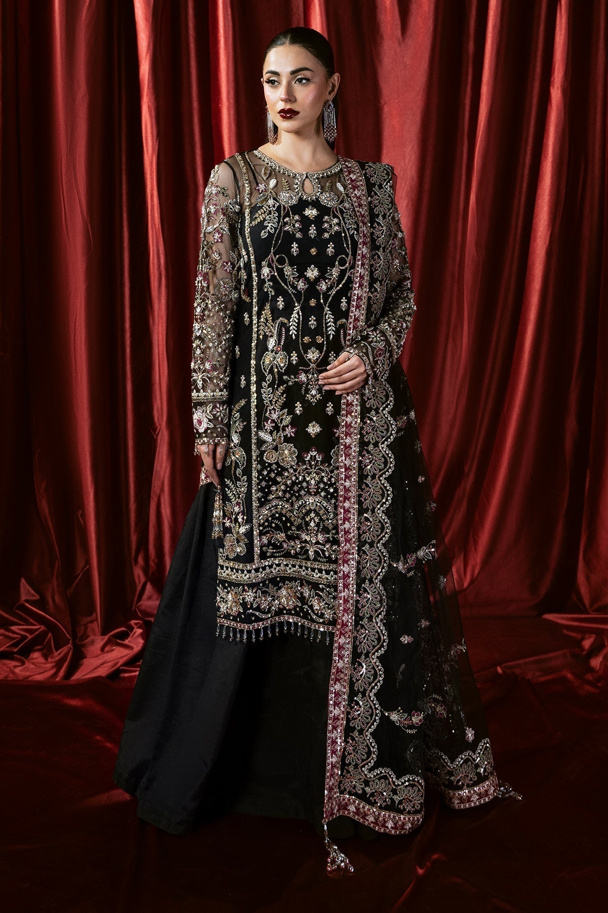 Mina Kashif | Kahani Formals | Sharjeena XS Black Net