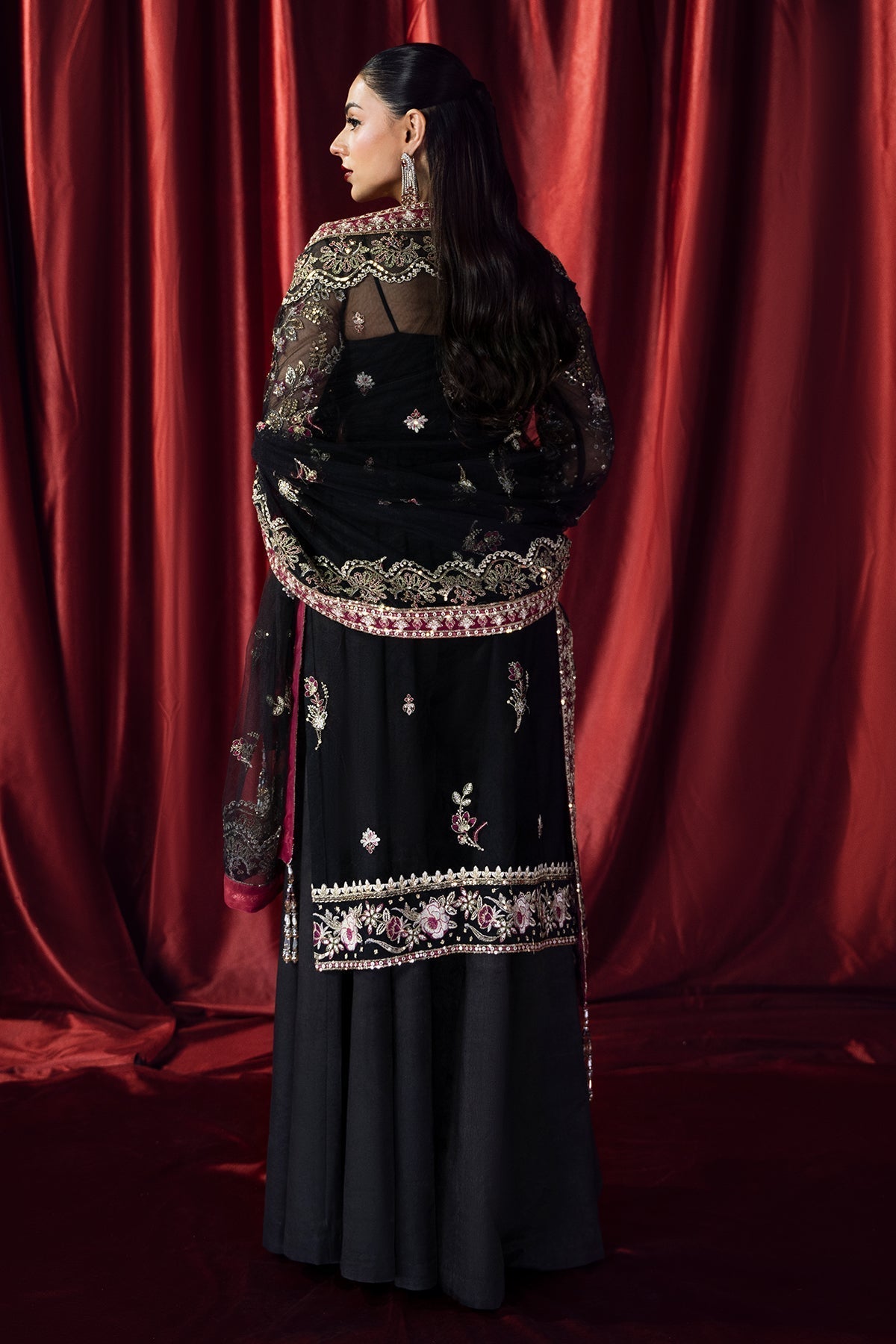 Mina Kashif | Kahani Formals | Sharjeena S Black Net