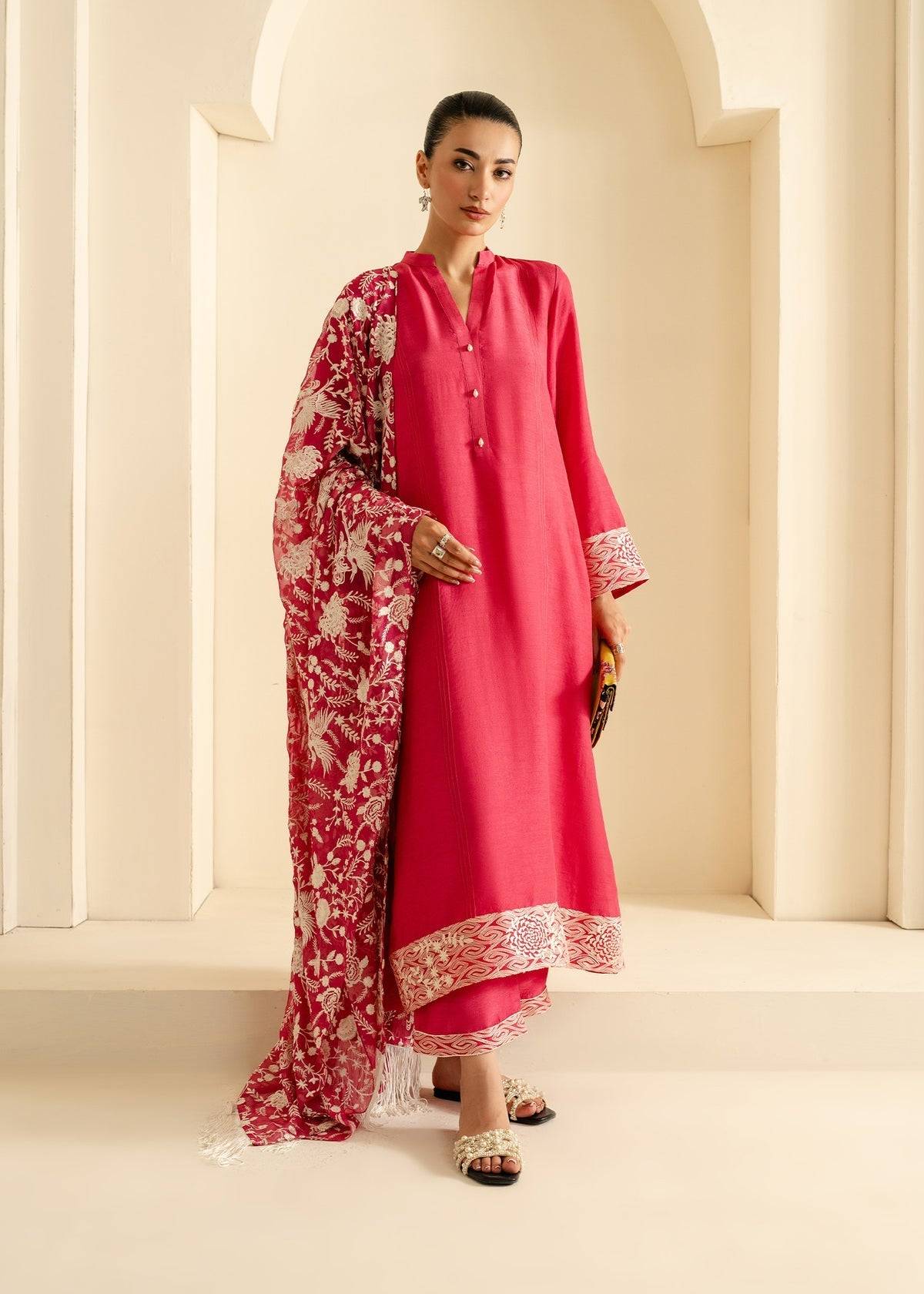 Mahgul | Nooreh Luxe | Coral Dusk - Pakistani Designer Dress - by Mahgul | Type: Ladies Clothes - 100% Original at Saira Sultan