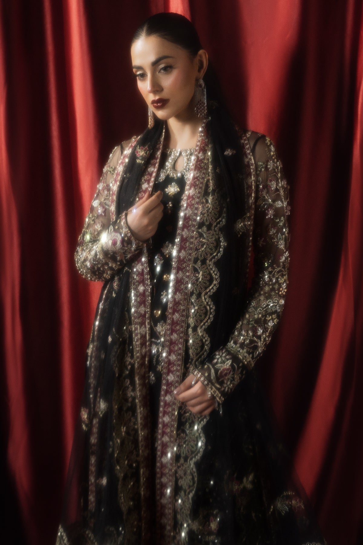 Mina Kashif | Kahani Formals | Sharjeena L Black Net