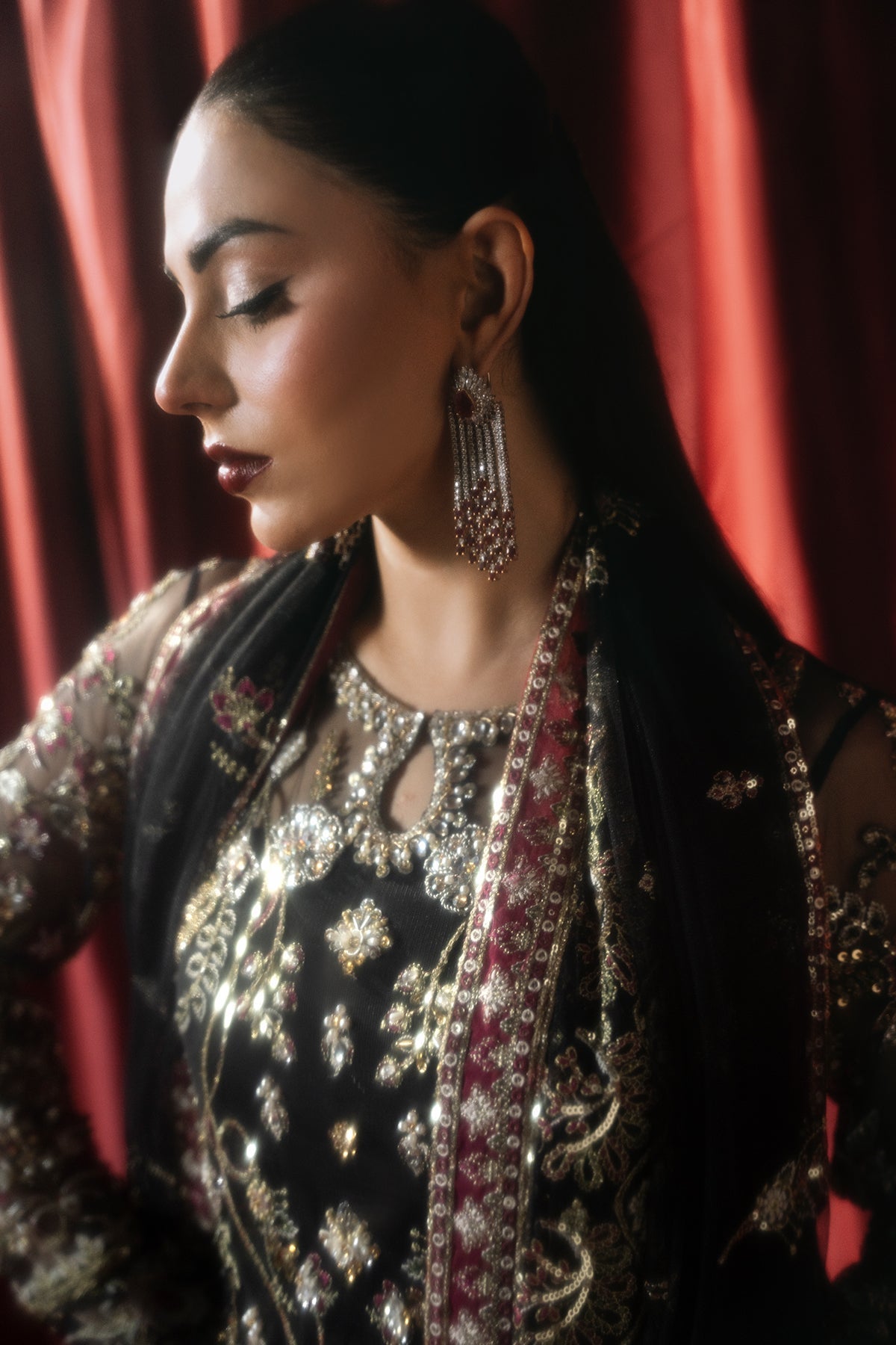 Mina Kashif | Kahani Formals | Sharjeena M Black Net