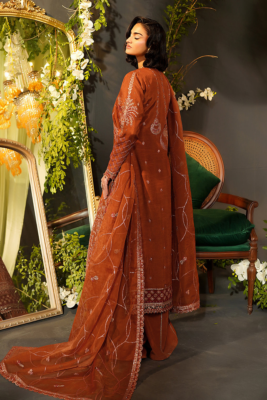 Maryams | Bekhudi Formals | Maharani-BR-02 S Copper Raw Silk