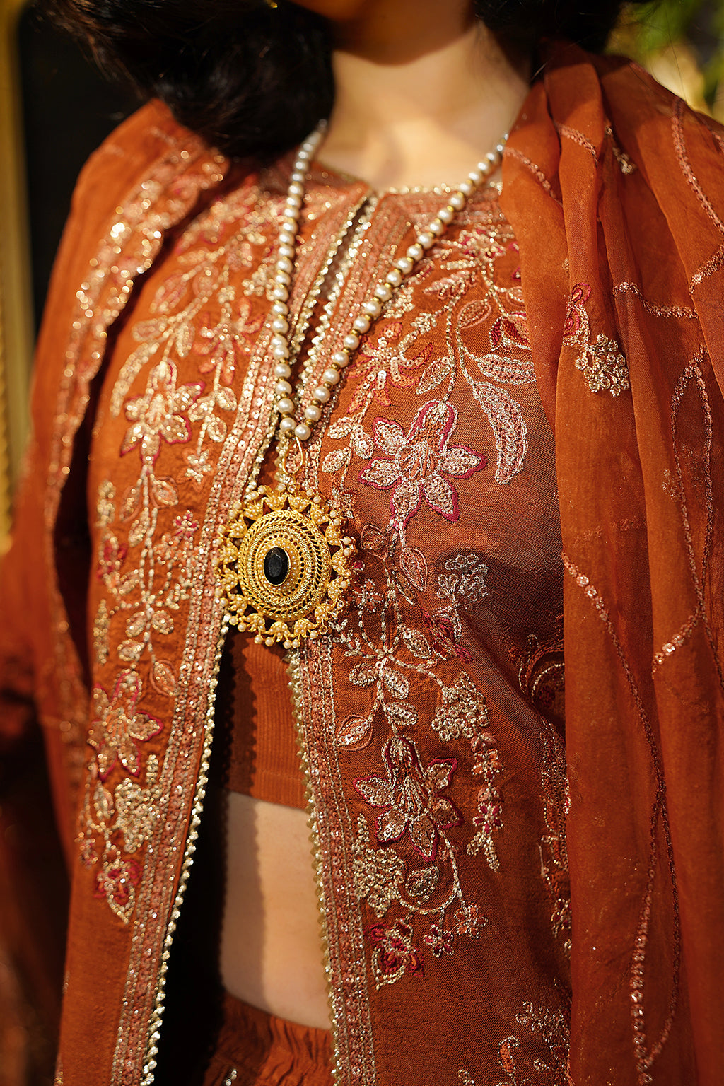 Maryams | Bekhudi Formals | Maharani-BR-02 L Copper Raw Silk