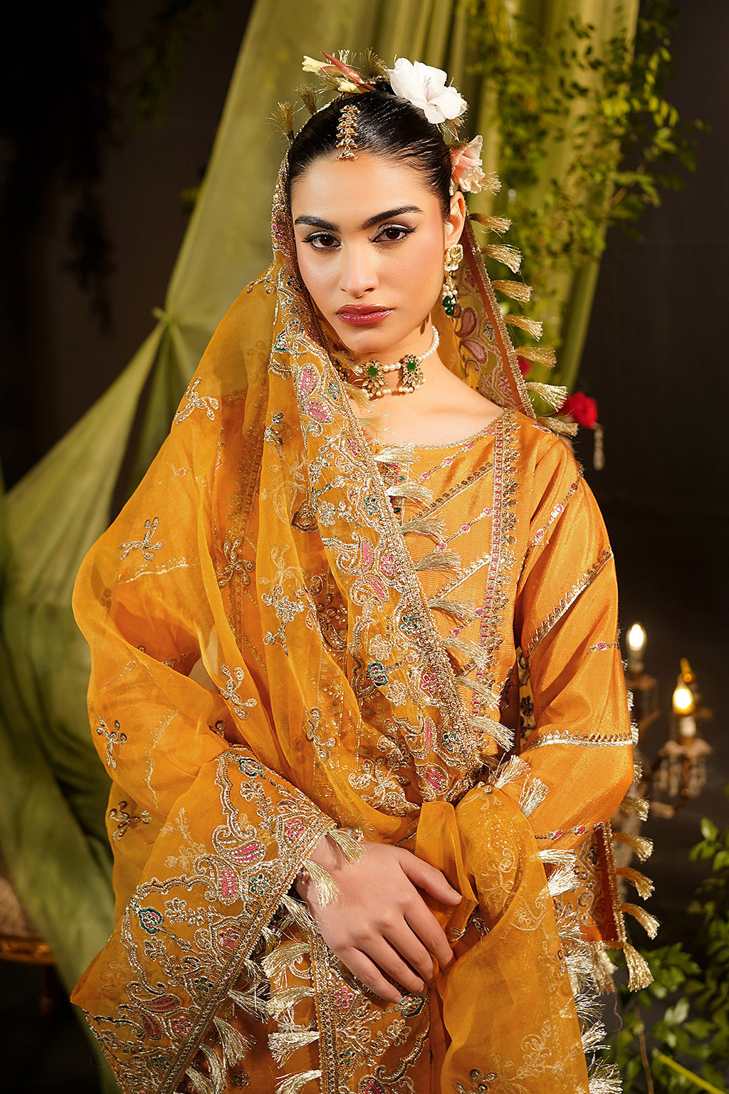 Maryams | Bekhudi Formals | Zeenat-BR-01 M Mustard Yellow Raw Silk