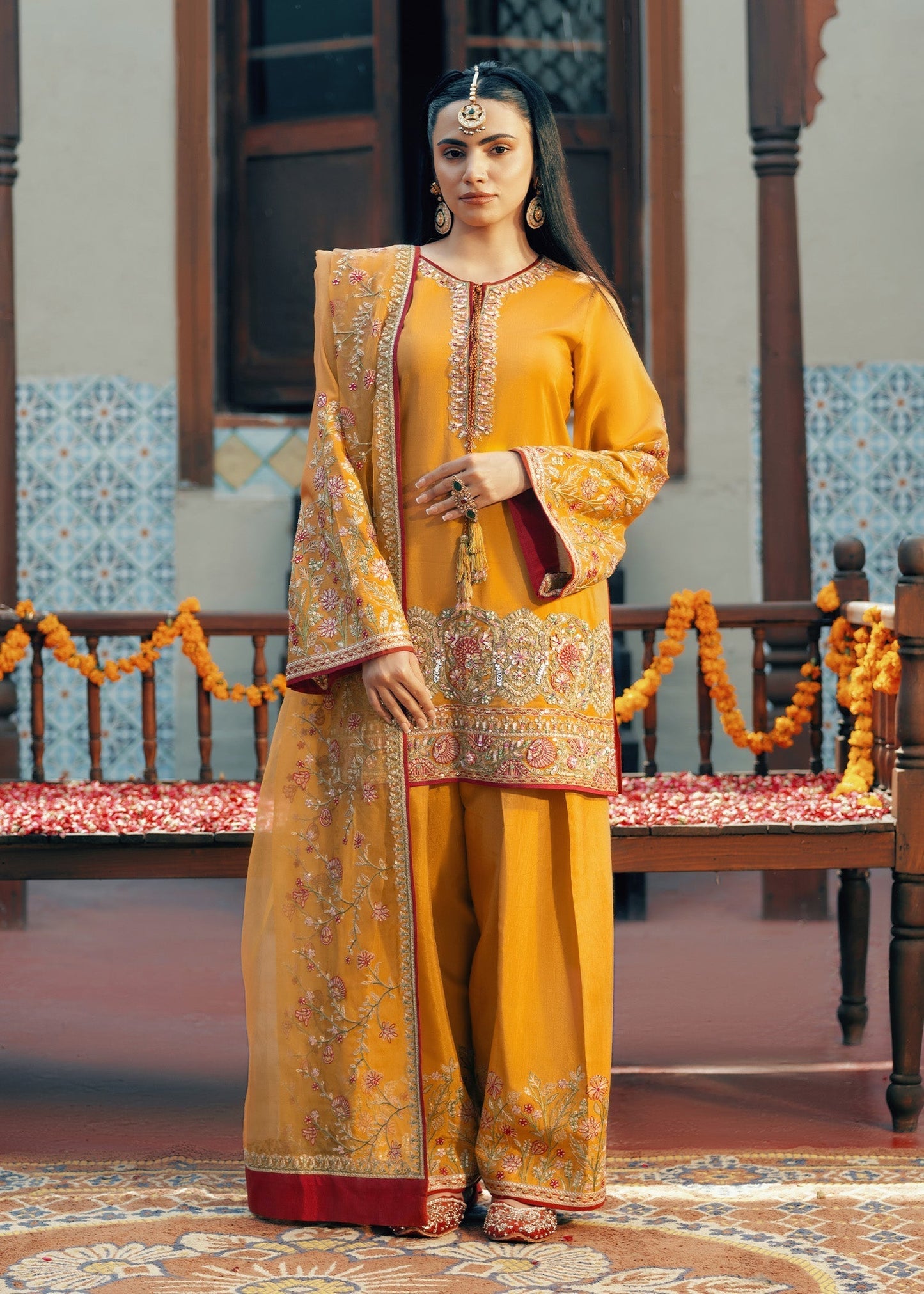 Jamnii | Noor e Nazakat | Rang-e-Mehfil XS Mustard Yellow Russian silk