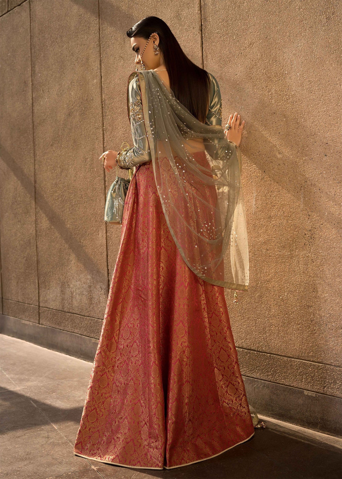 Mahum Asad | Dream a Little Dream of Me | Glitter S Coral Gold Tissue