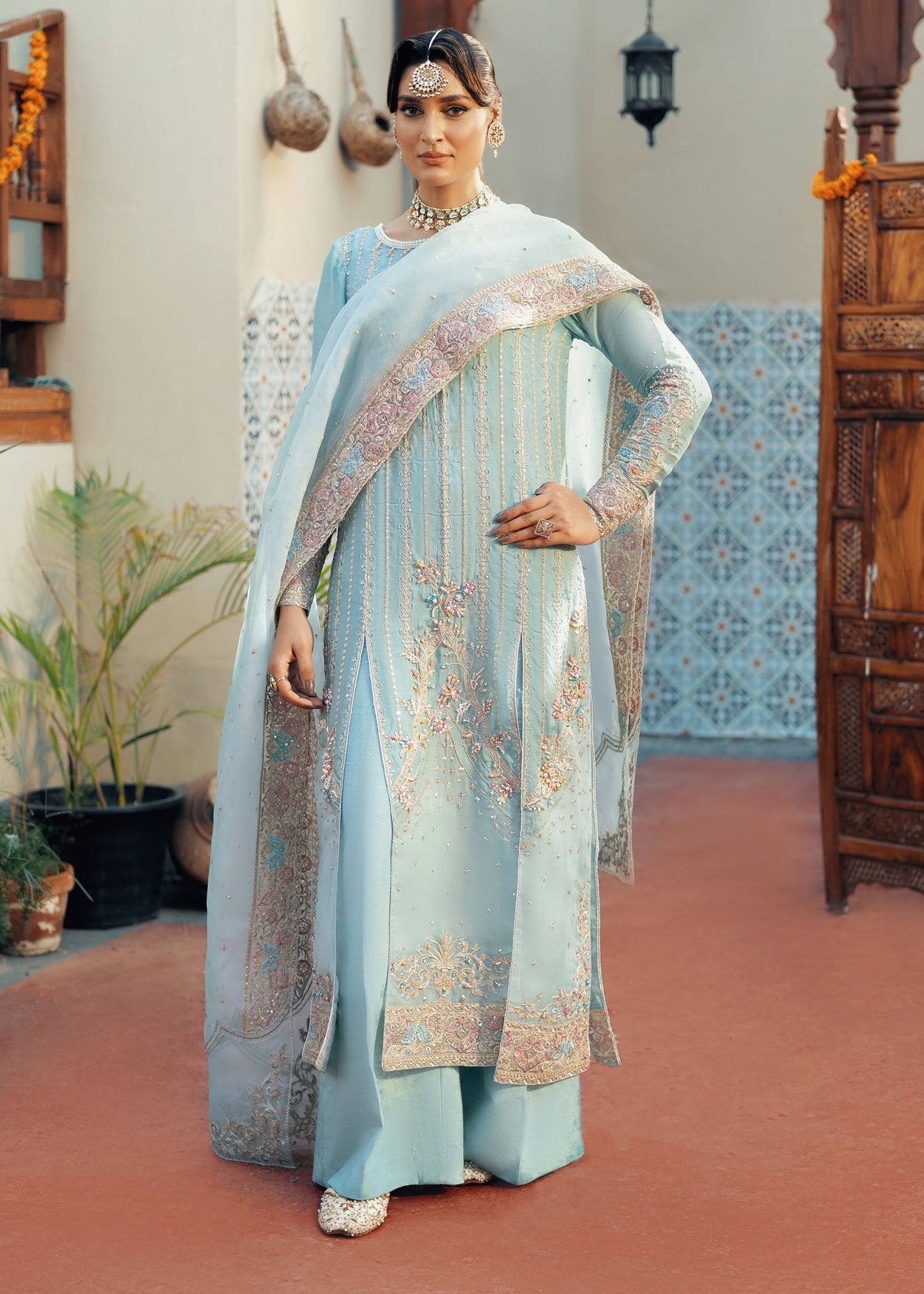 Jamnii | Noor e Nazakat | Dastan XS Sky Blue Chiffon