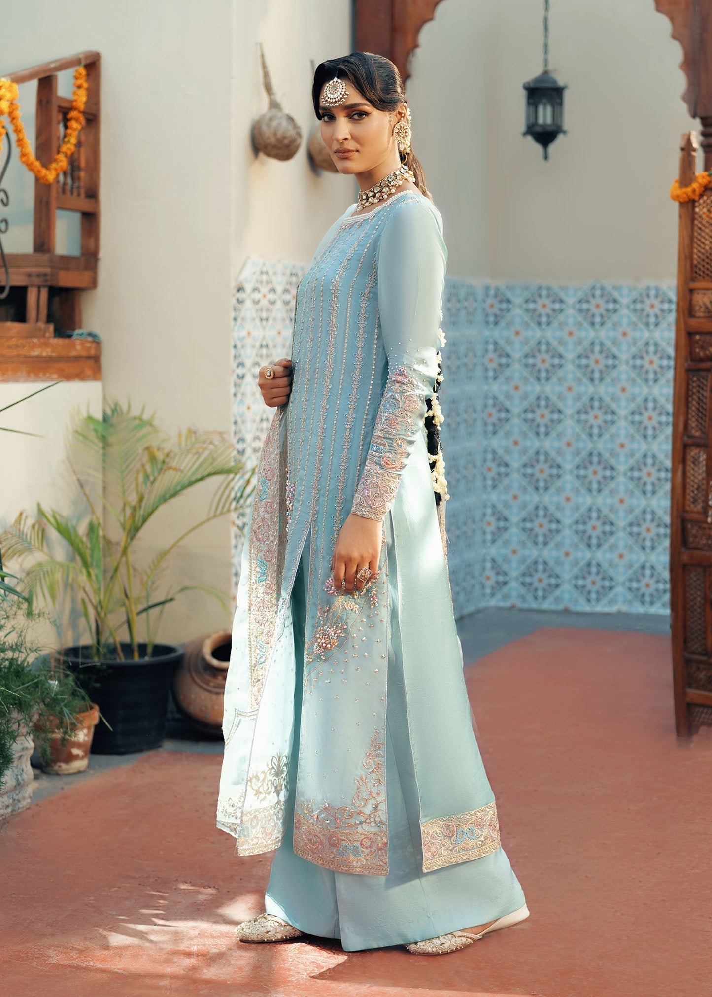 Jamnii | Noor e Nazakat | Dastan M Sky Blue Chiffon