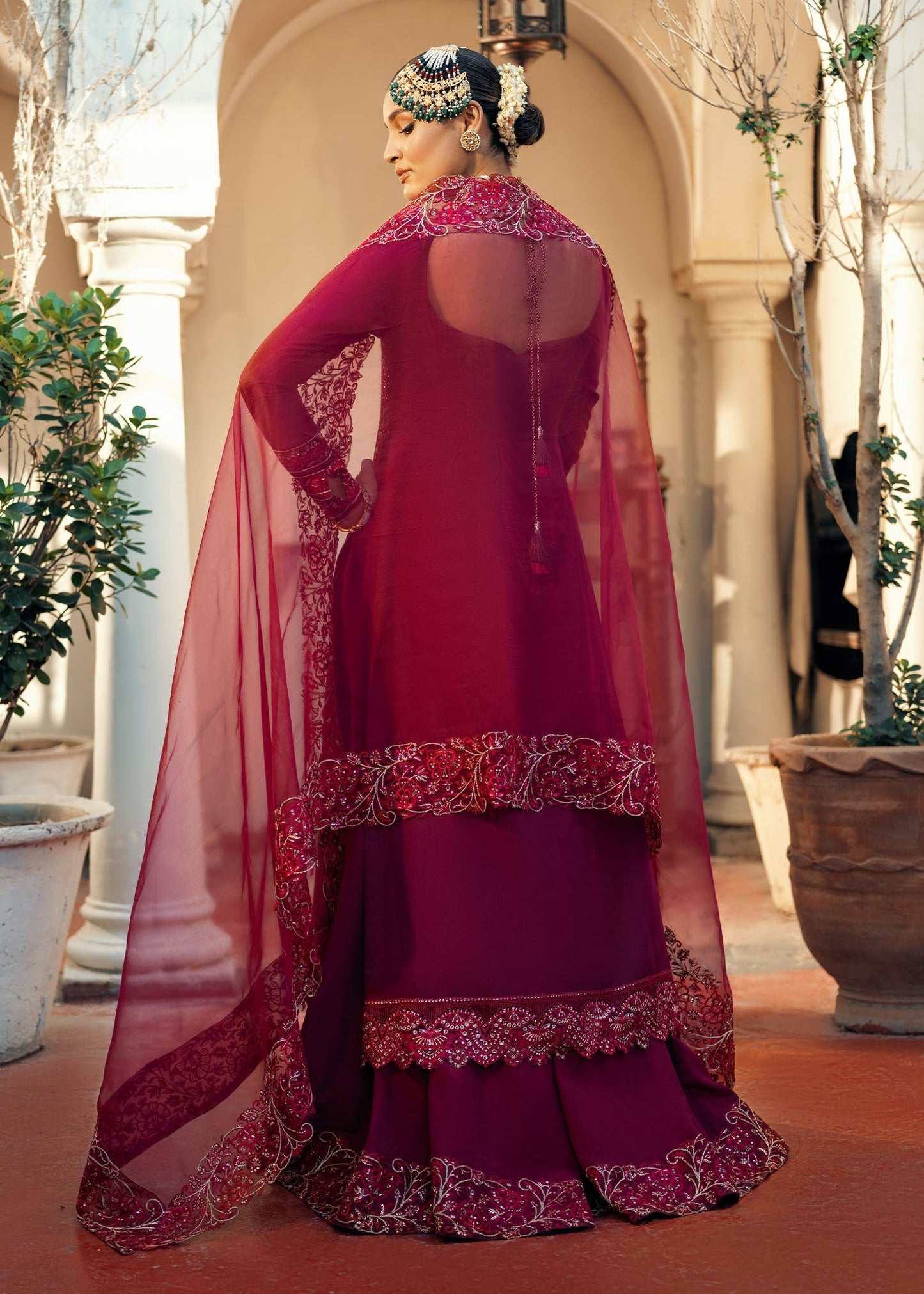 Jamnii | Noor e Nazakat | Ishaq-e- laal S Maroon Chiffon