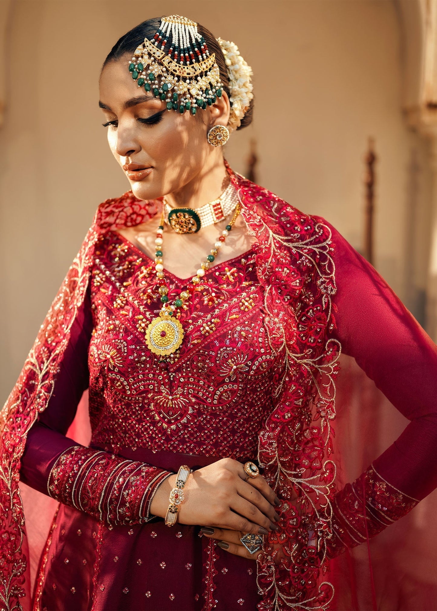 Jamnii | Noor e Nazakat | Ishaq-e- laal M Maroon Chiffon
