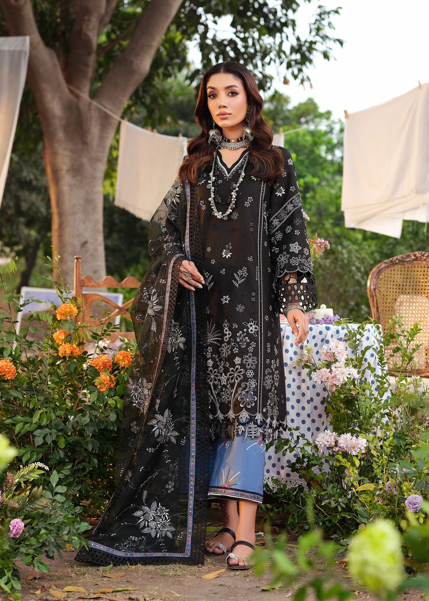 Zarizaa | Echelon Lawn | MIDNIGHT - Pakistani Designer Dress - by Zarizaa - Type : Ladies Clothes - 100% Original at Saira Sultan