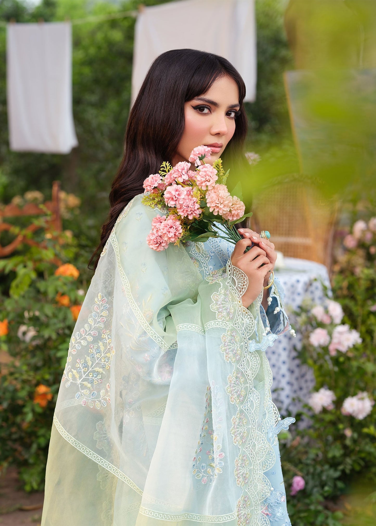 Zarizaa | Echelon Lawn | AZURE - Pakistani Designer Dress - by Zarizaa - Type : Ladies Clothes - 100% Original at Saira Sultan