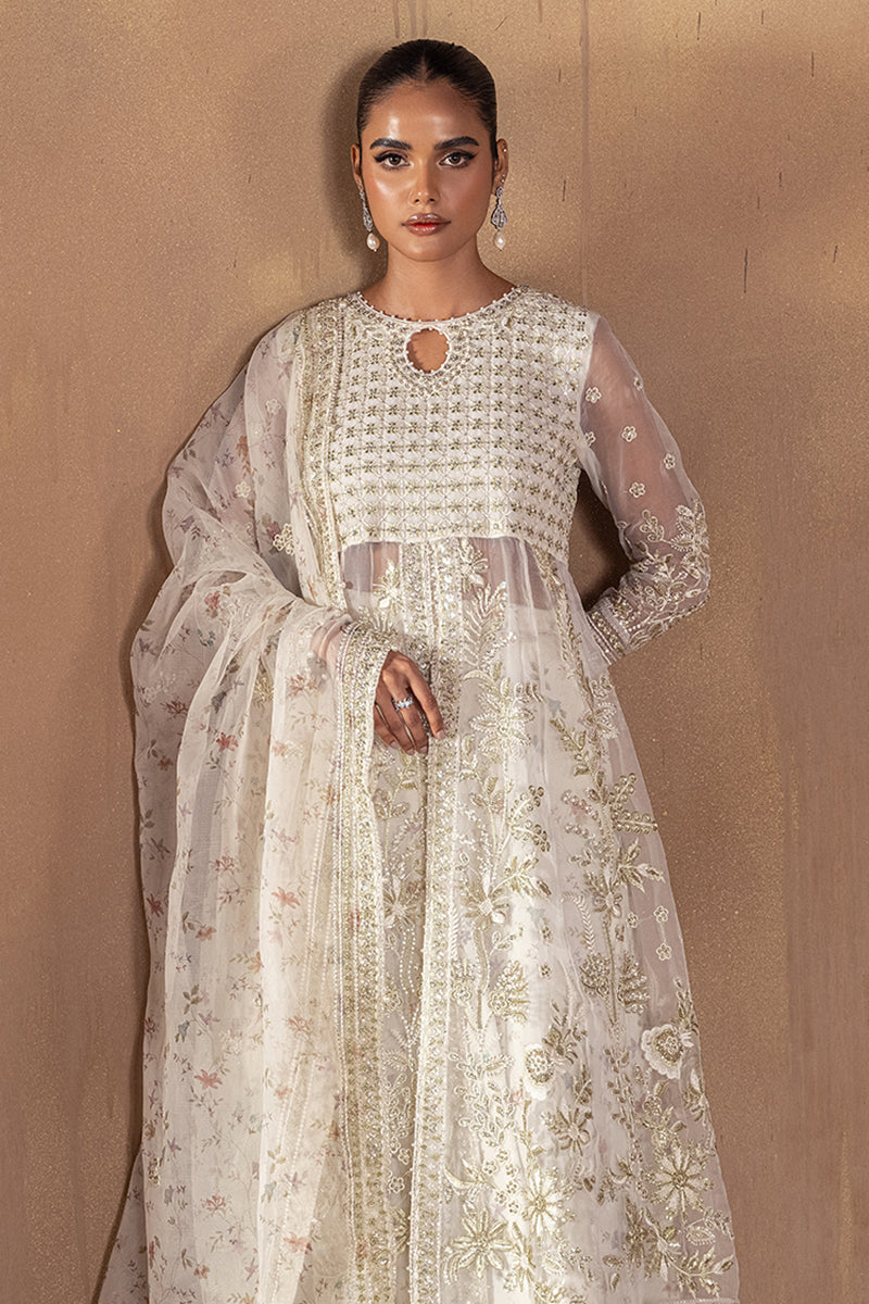 Cross Stitch | Wedding Collection 25 | GHAZAL L White Organza