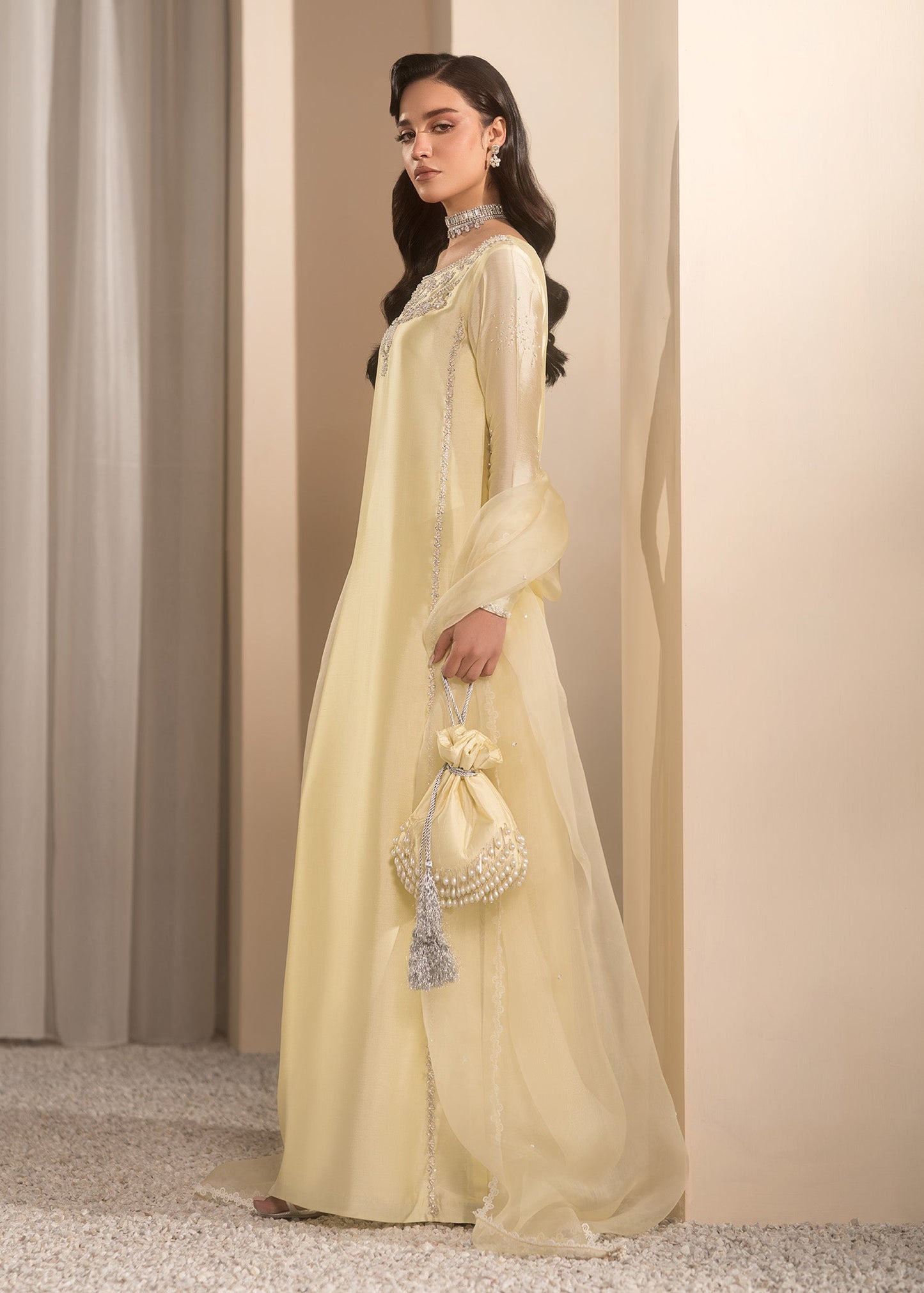 Mahum Asad | Breaking the Bar | Lolita S Ivory Pure Silk Tissue