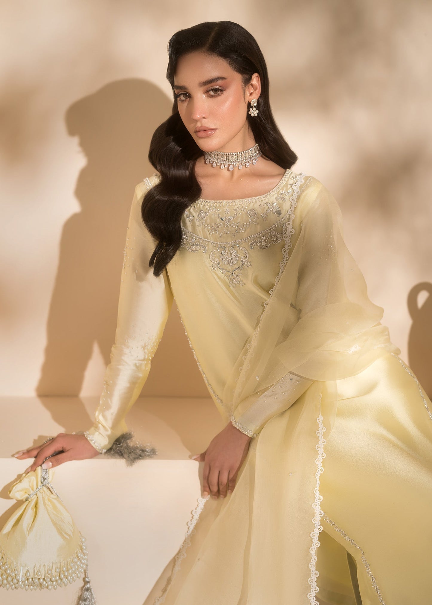 Mahum Asad | Breaking the Bar | Lolita M Ivory Pure Silk Tissue