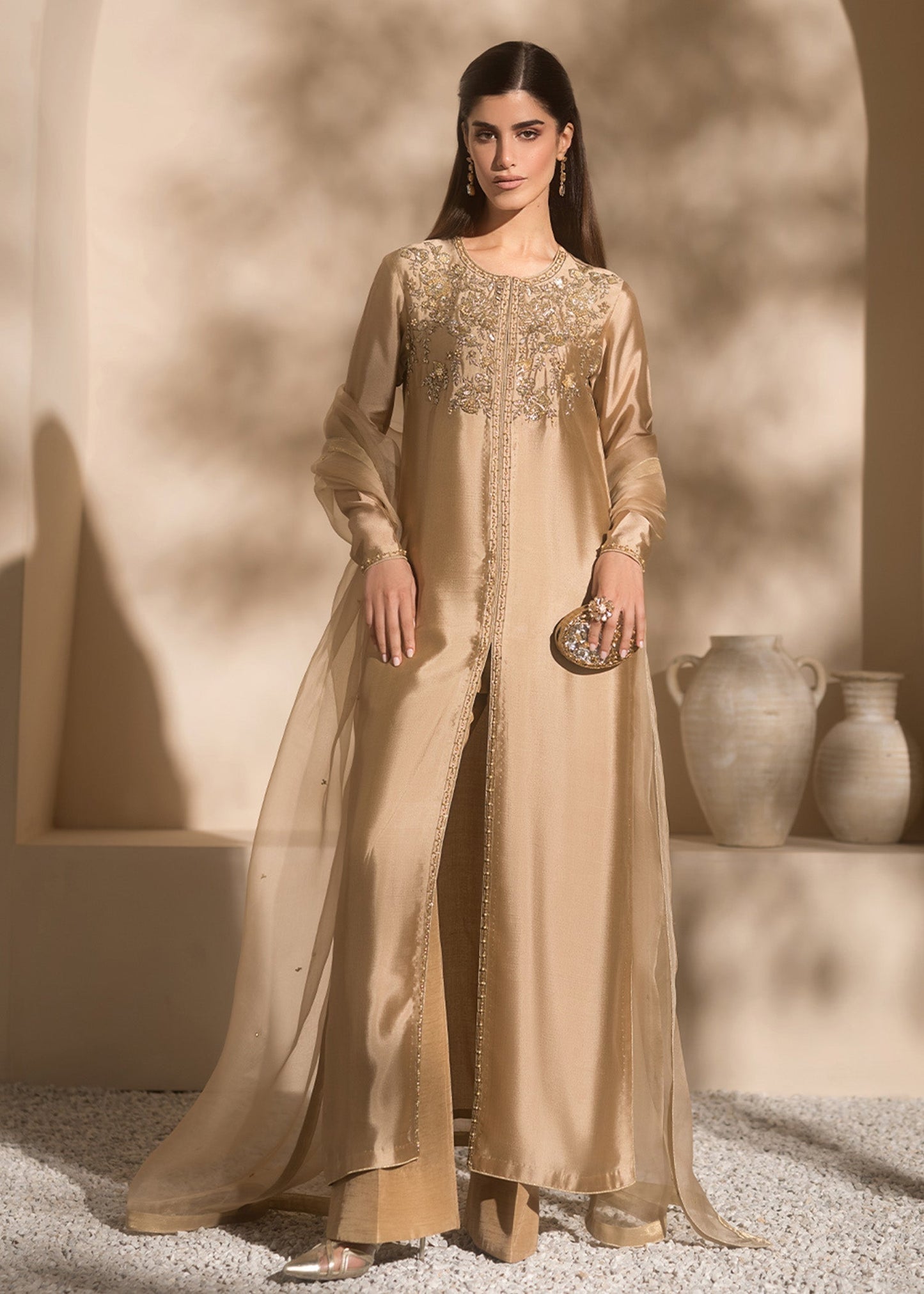 Mahum Asad | Breaking the Bar | Charm XS Beige Pure Silk Tissue