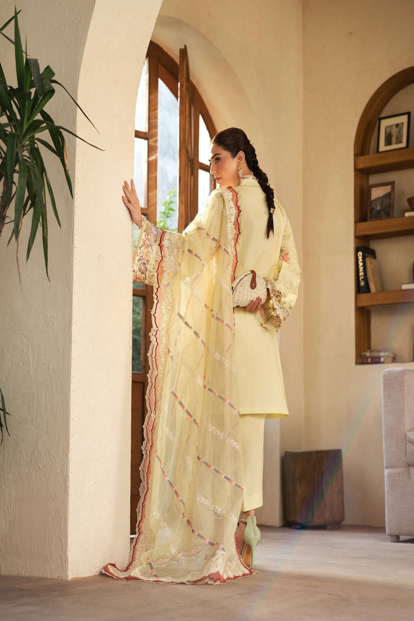 Maryam Hussain | Luxury Lawn 25 | Lemon Garden S Pastel Yellow Lawn