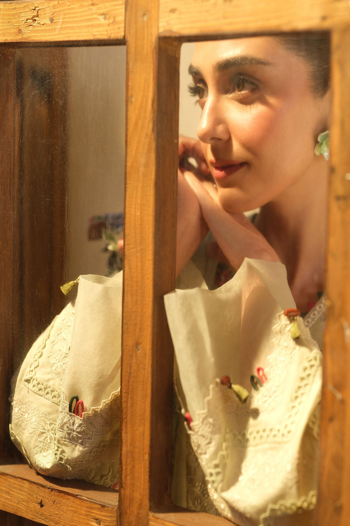 Maryam Hussain | Luxury Lawn 25 | Mint L Cream Lawn