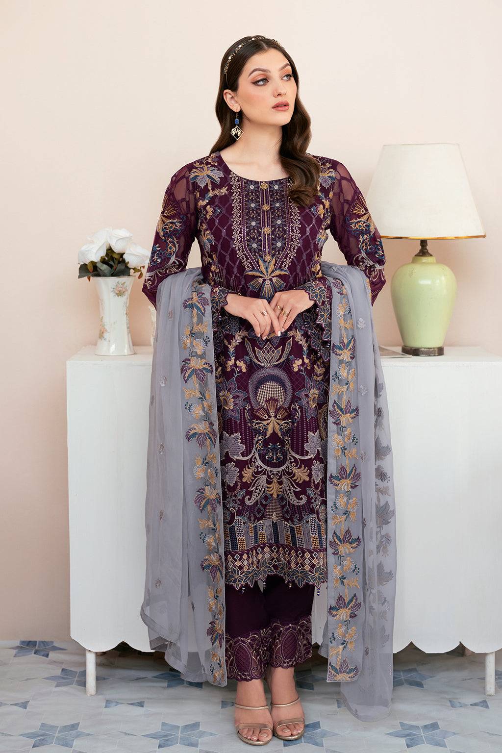 Ramsha | Rangoon Chiffon Collection 24 | D-904 - Pakistani Designer Dress - by Ramsha | Type: Formal - 100% Original at Saira Sultan