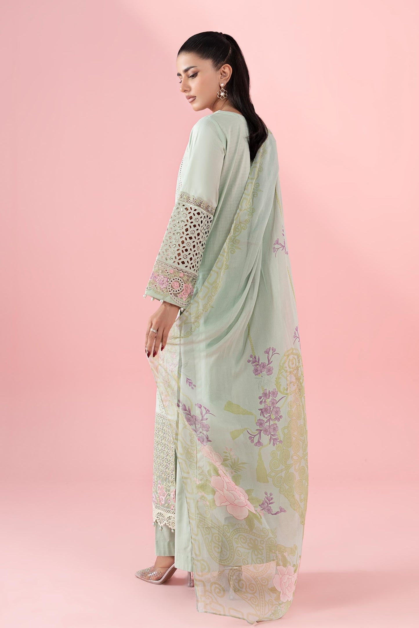 Maria B | Luxury Pret 25 | DW-EA25-05 S Pastel Mint Dobby