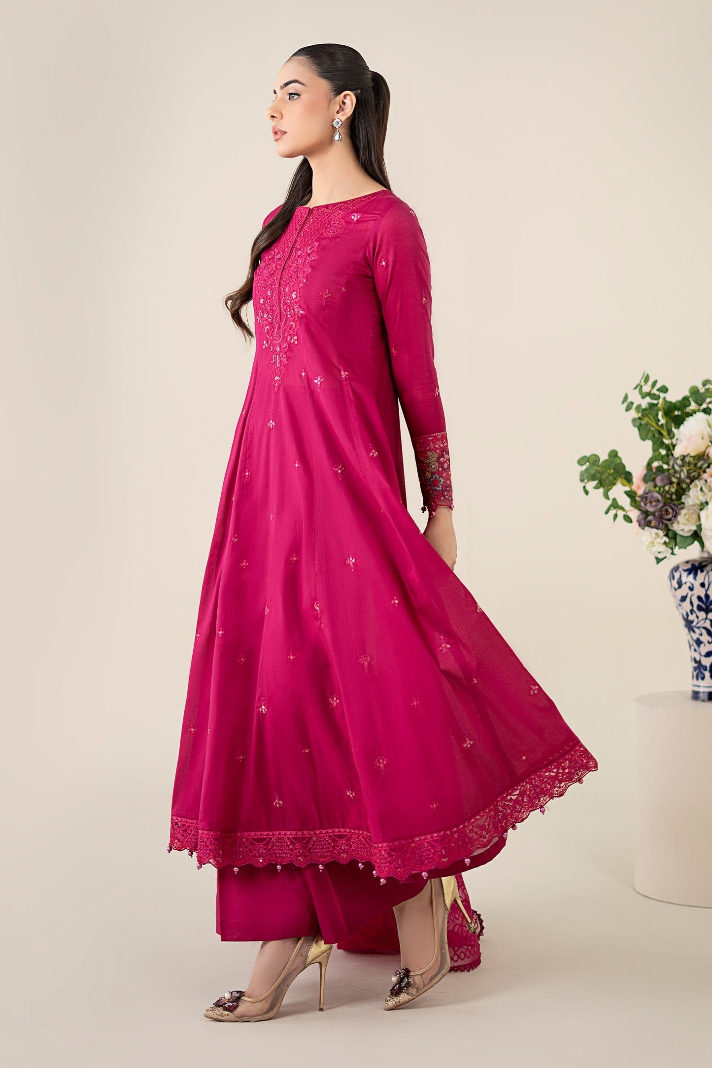 Maria B | Luxury Pret 25 | DW-EA25-08 S Candy Pink Lawn