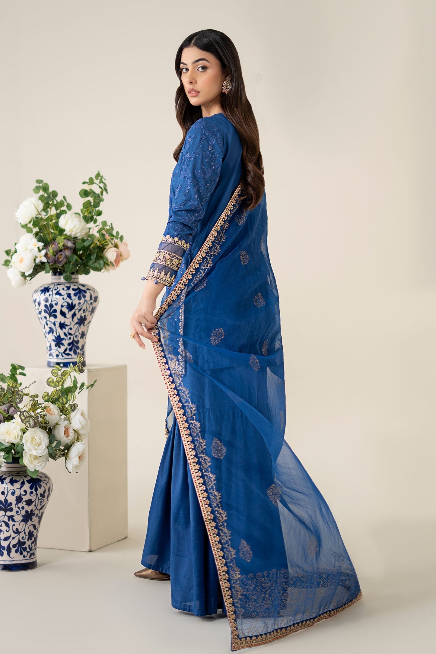 Maria B | Luxury Pret 25 | DW-EA25-11 S Electric Blue Lawn