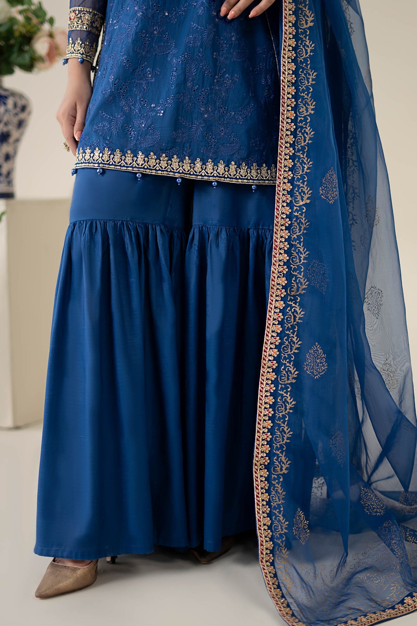 Maria B | Luxury Pret 25 | DW-EA25-11 XL Electric Blue Lawn