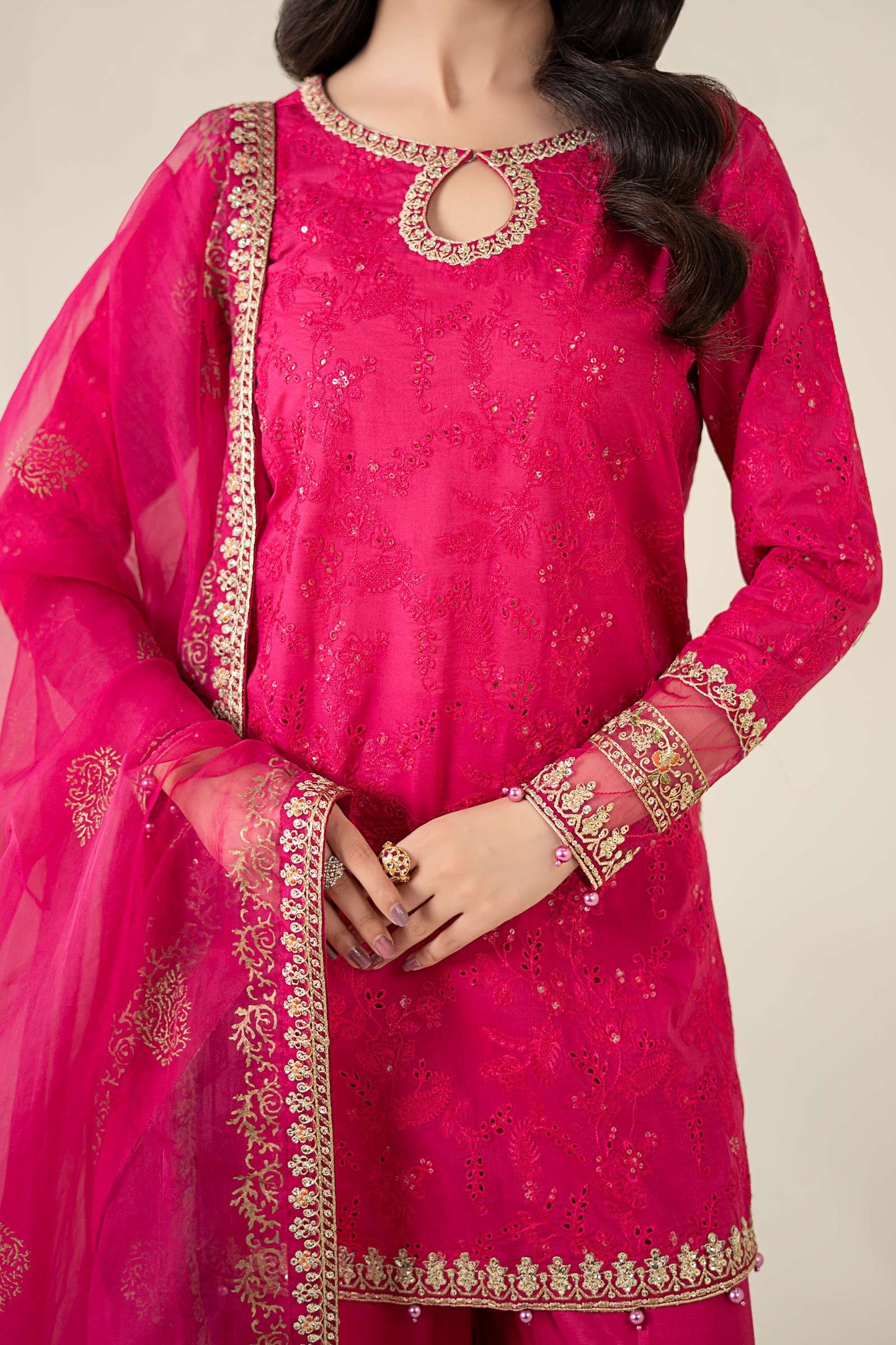 Maria B | Luxury Pret 25 | DW-EA25-11 M Lipstick Pink Lawn
