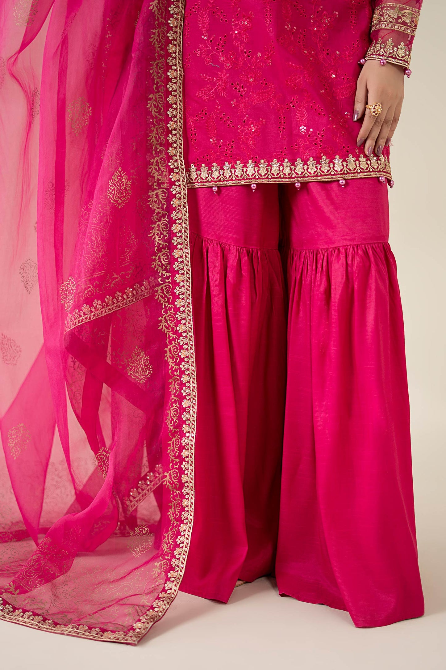 Maria B | Luxury Pret 25 | DW-EA25-11 XL Lipstick Pink Lawn