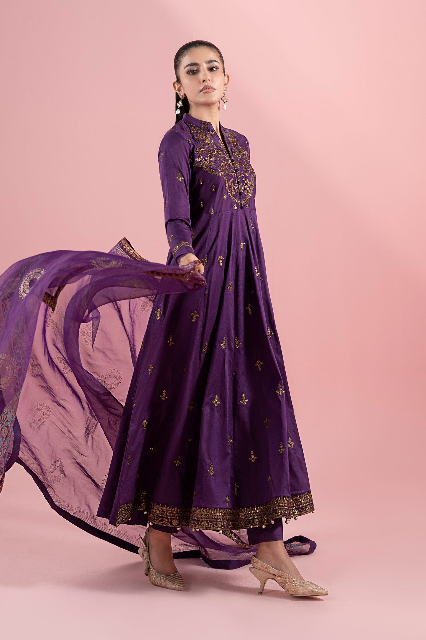 Maria B | Luxury Pret 25 | DW-EA25-12 M Dark Purple Lawn