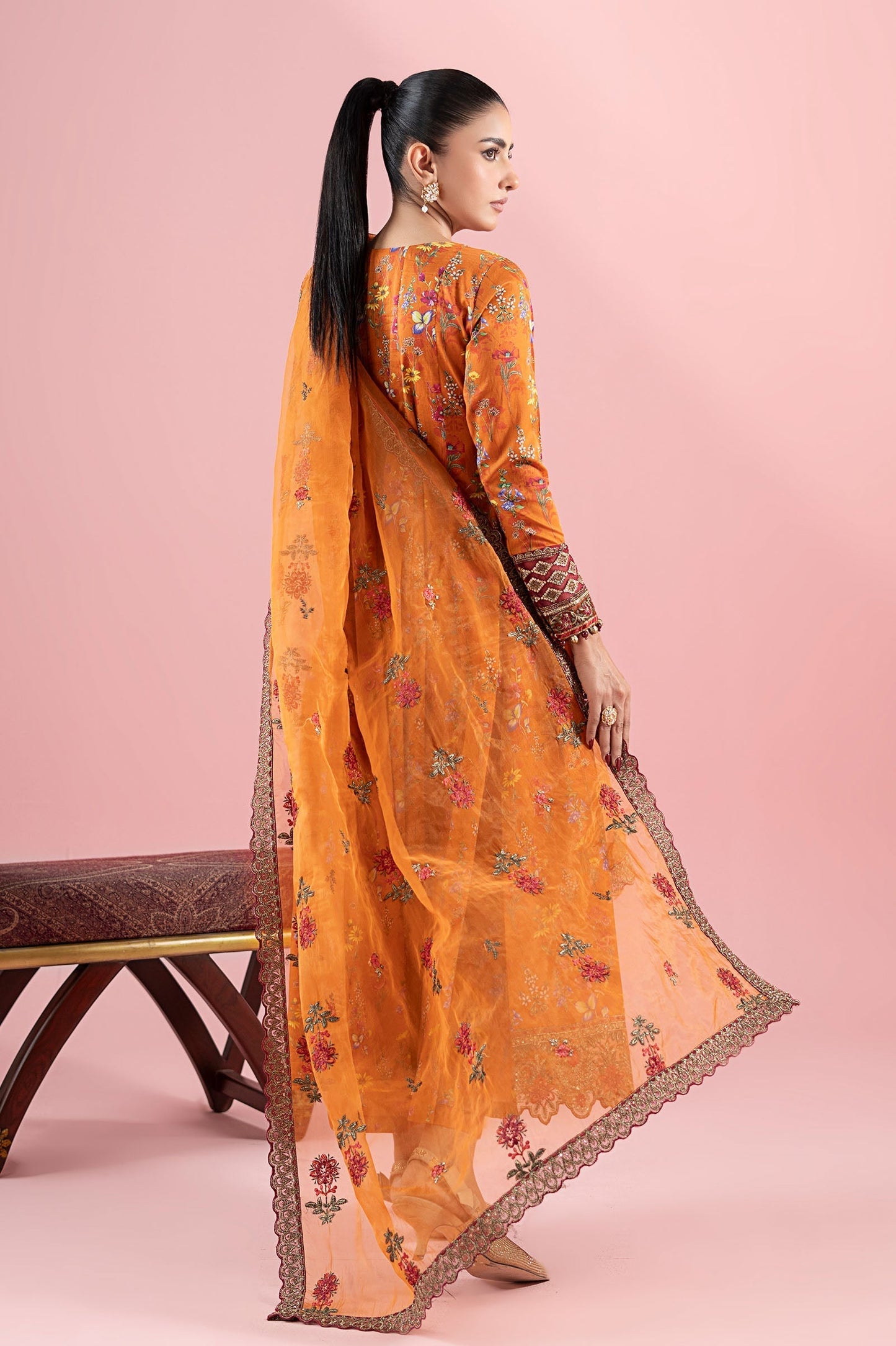 Maria B | Luxury Pret 25 | DW-EA25-17 S Lawn Orange