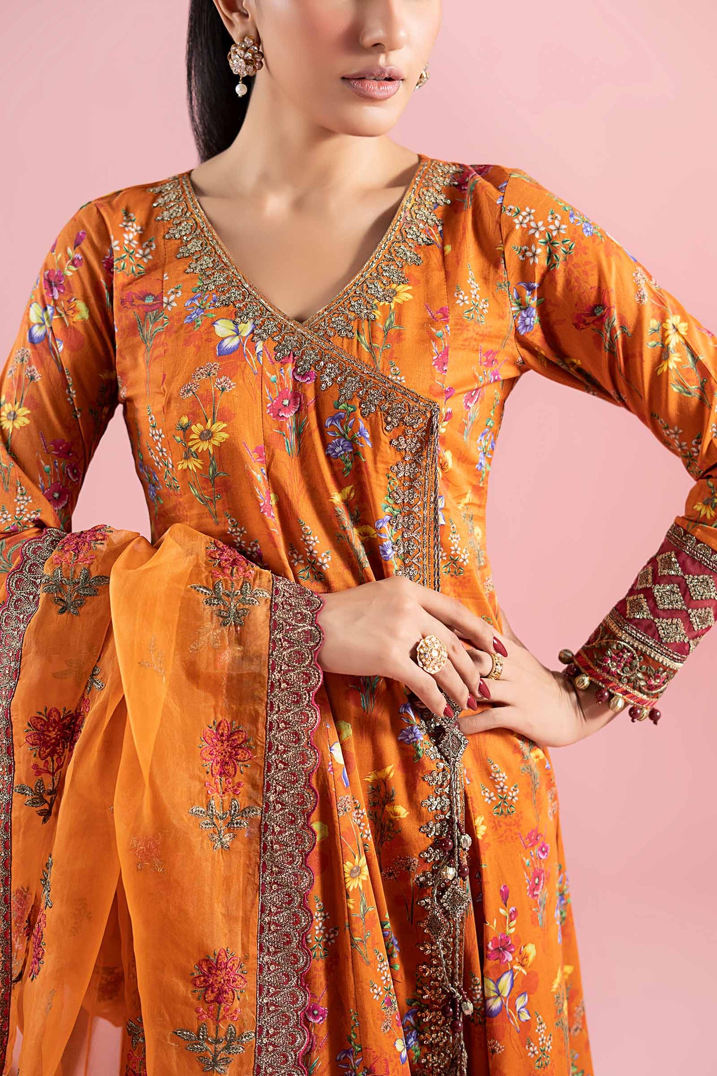 Maria B | Luxury Pret 25 | DW-EA25-17 XL Lawn Orange