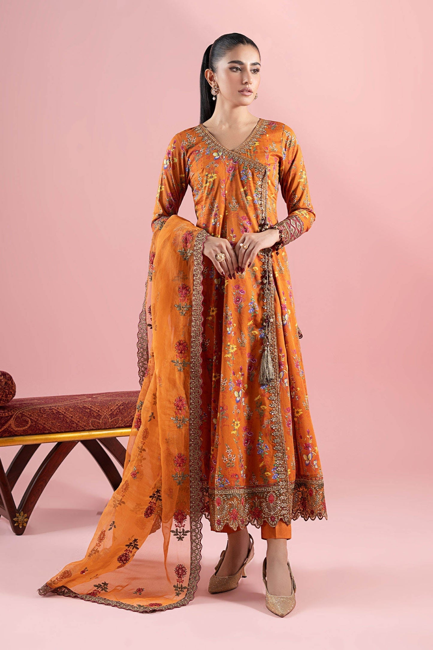 Maria B | Luxury Pret 25 | DW-EA25-17 XS Lawn Orange