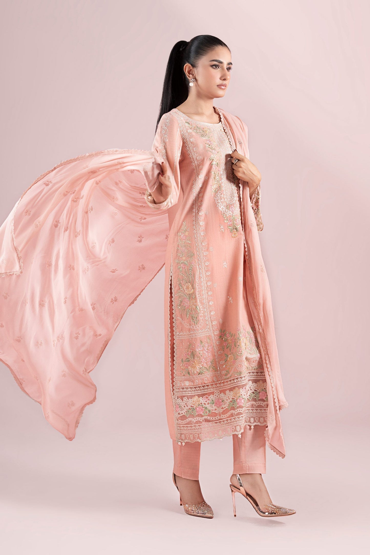 Maria B | Luxury Pret 25 | DW-EA25-25 M Light Pink Dobby