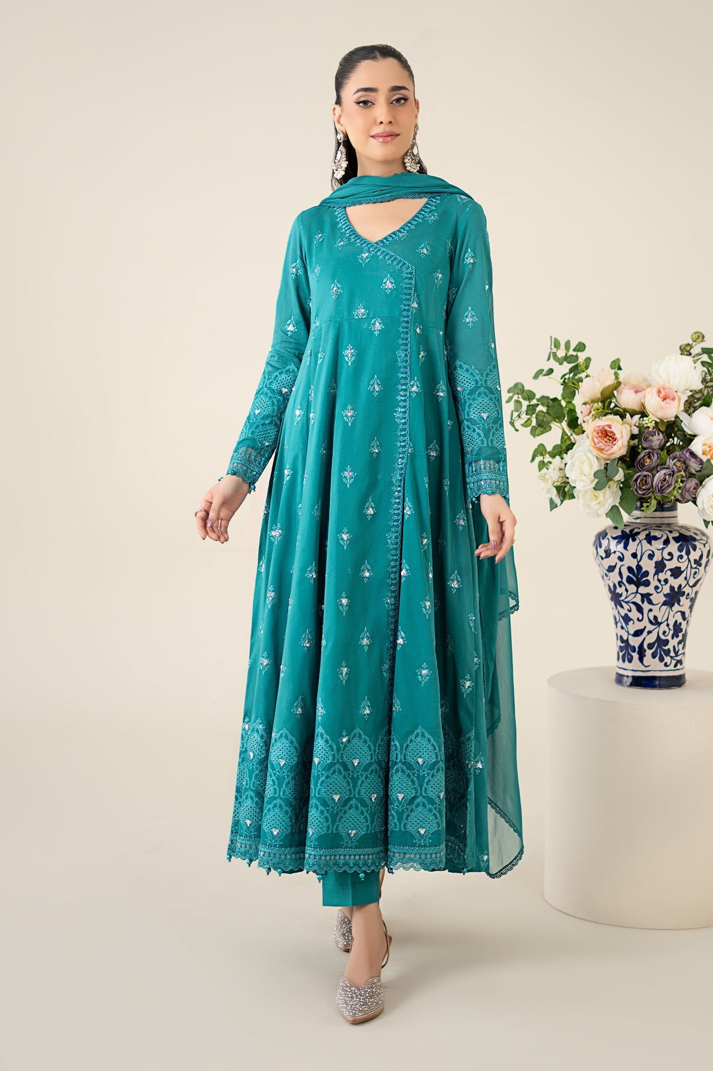 Maria B | Luxury Pret 25 | DW-EA25-61 XS Teal Lawn