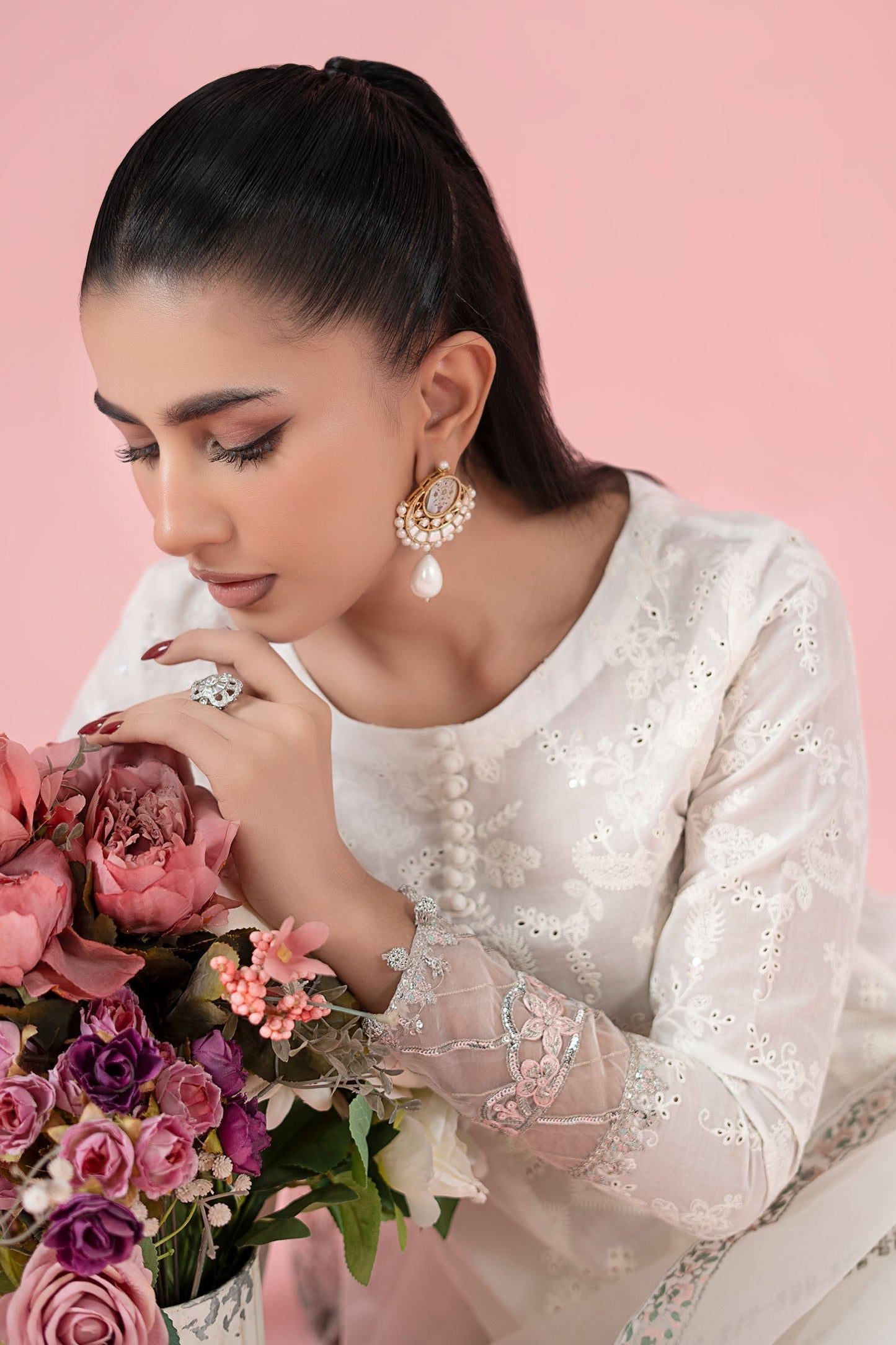 Maria B | Luxury Pret 25 | DW-EA25-65 XL Off White Lawn