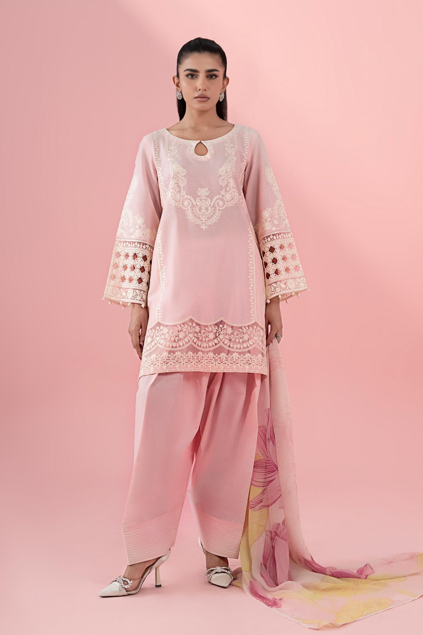Maria B | Luxury Pret 25 | DW-EA25-66 XS Pink Dobby
