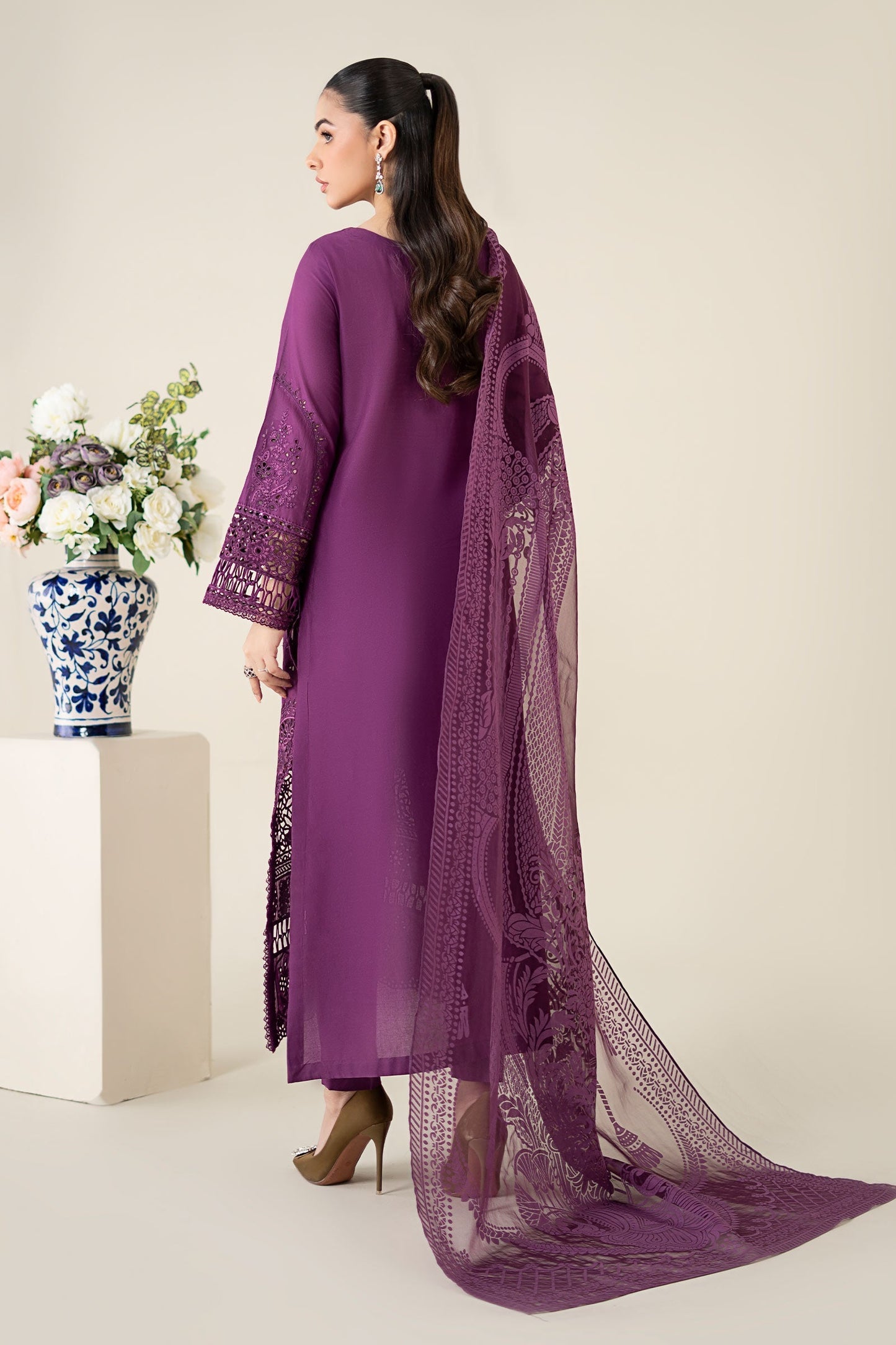 Maria B | Luxury Pret 25 | DW-EA25-74 S Dark Purple Lawn