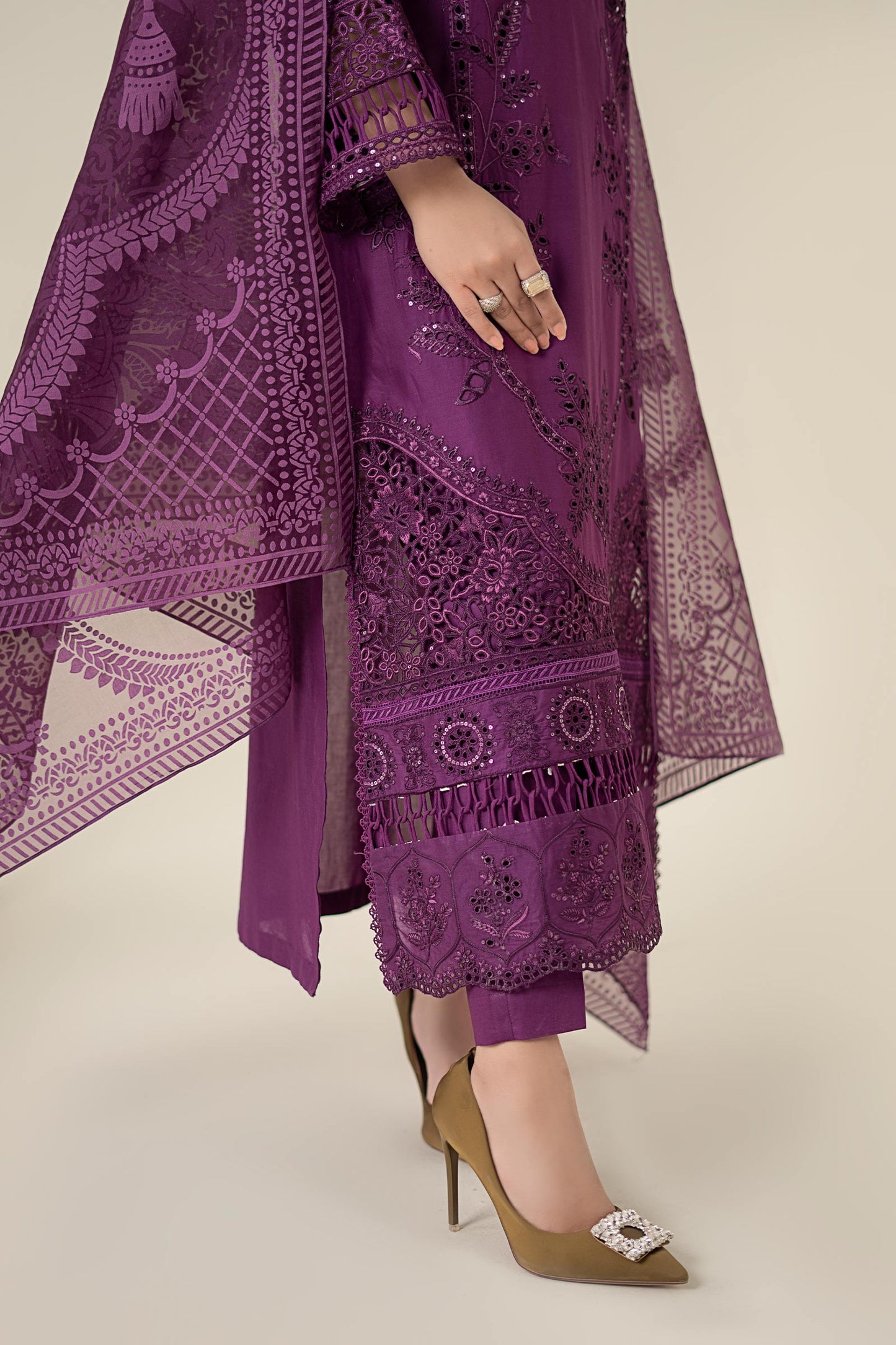 Maria B | Luxury Pret 25 | DW-EA25-74 L Dark Purple Lawn