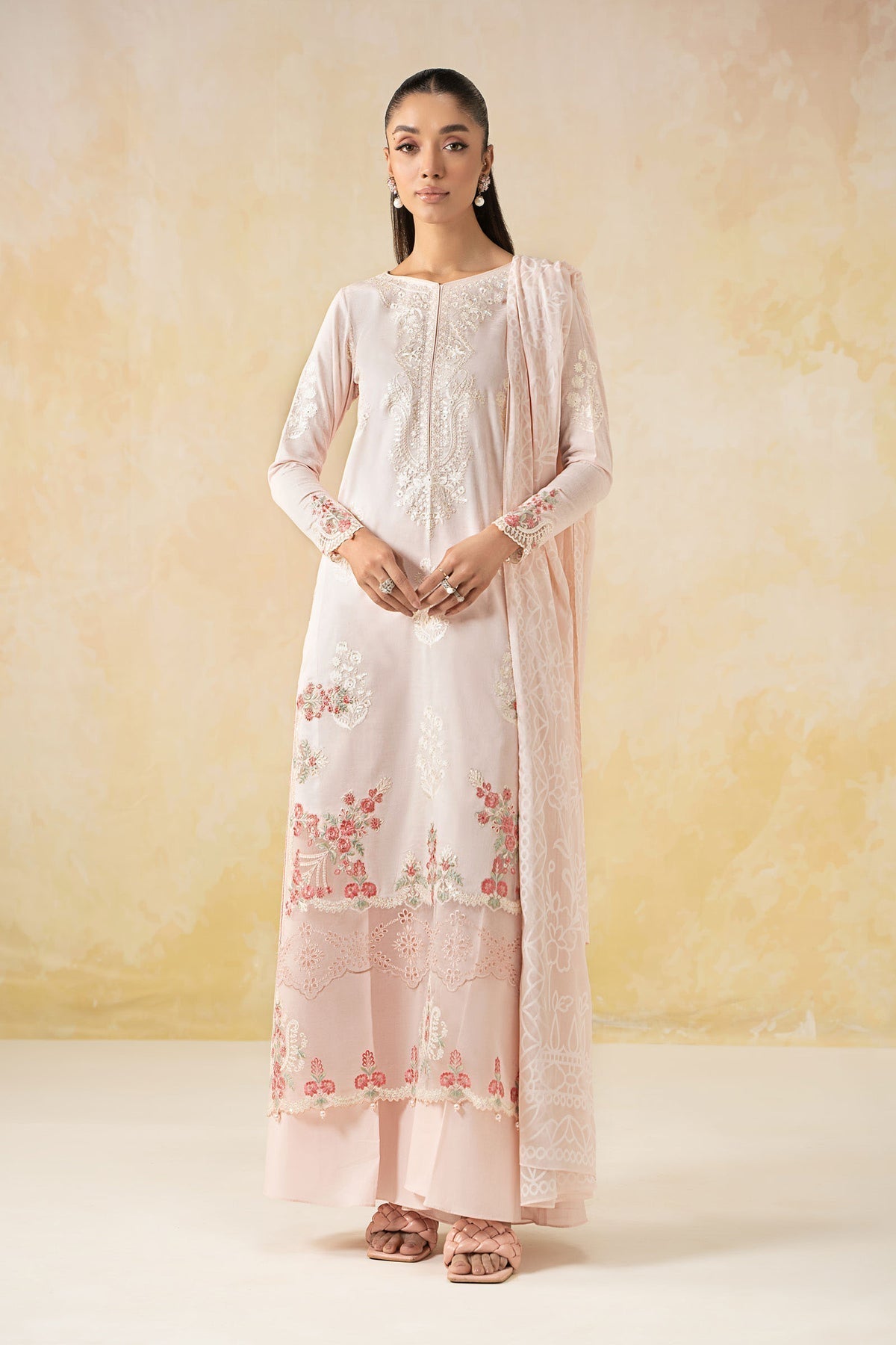 Maria B | Formal Wears | DW-EF25-03 S Pink Jacquard Lawn