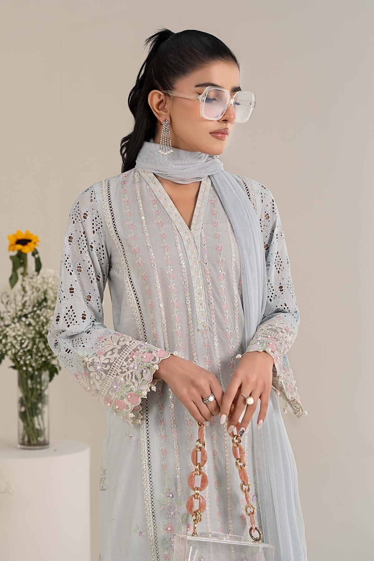 Maria B | Formal Wears | DW-EF25-07 M Gray Lawn