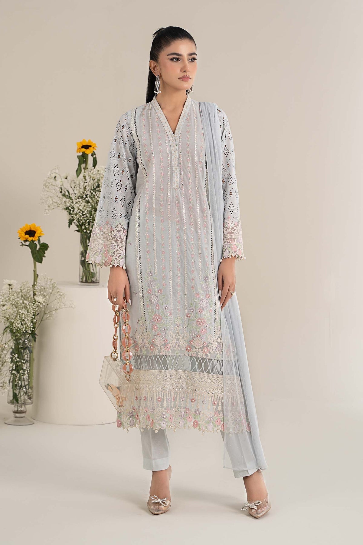 Maria B | Formal Wears | DW-EF25-07 XS Gray Lawn