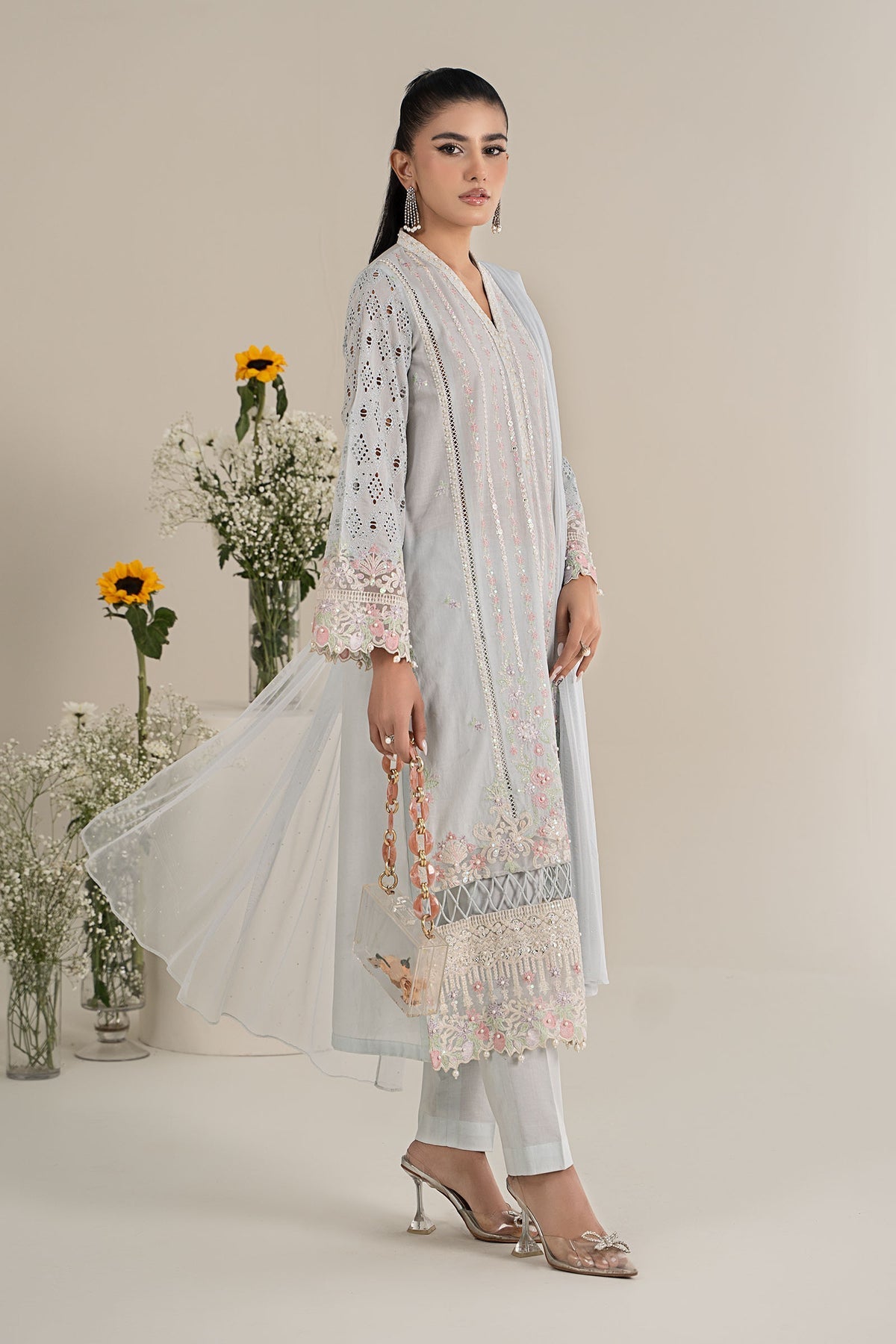 Maria B | Formal Wears | DW-EF25-07 XL Gray Lawn