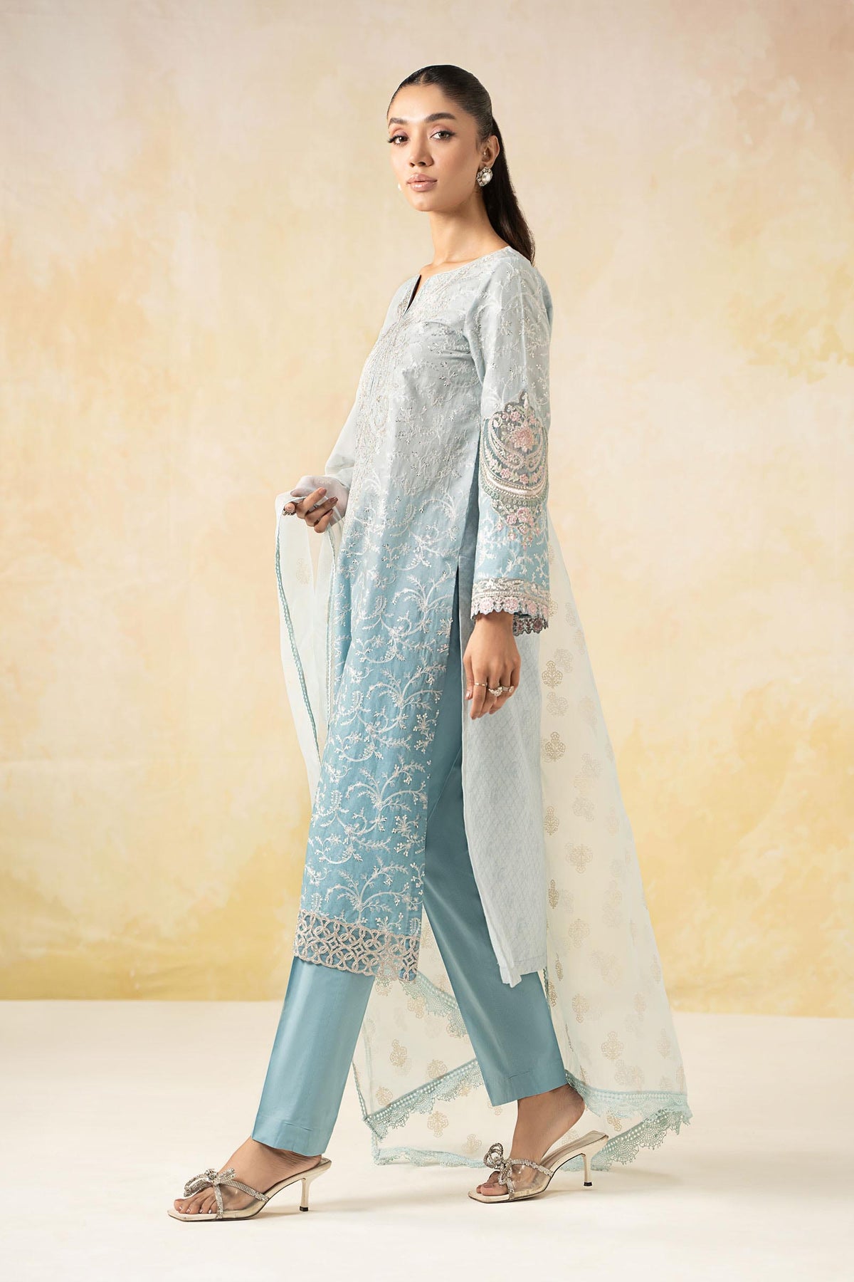 Maria B | Formal Wears | DW-EF25-13 XL Light Blue Lawn