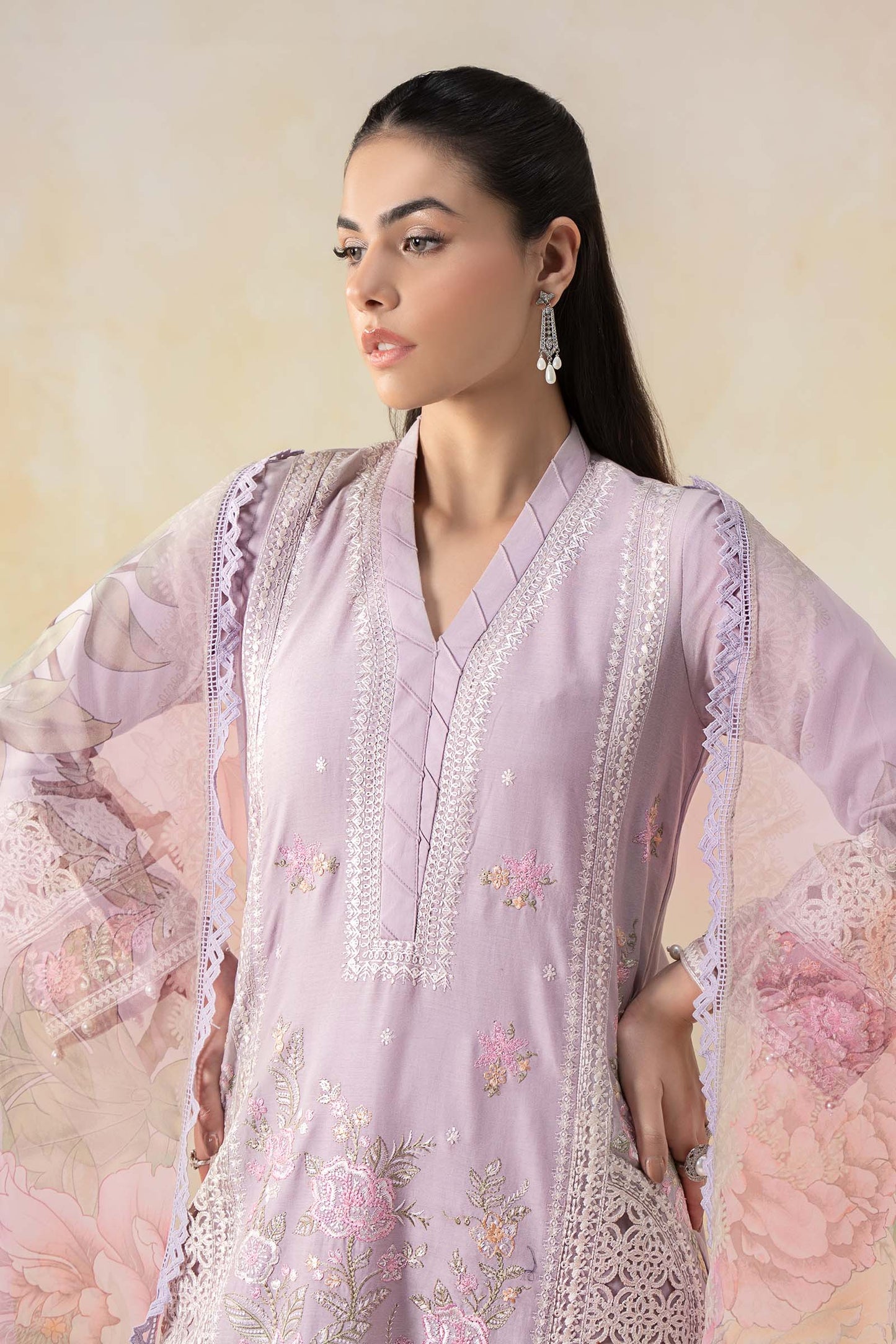 Maria B | Luxury Pret 25 | DW-EF25-151 M Pink Dobby Lawn