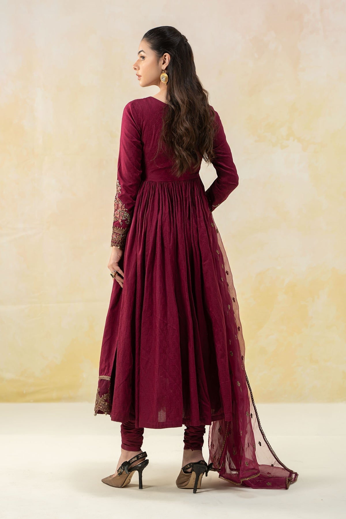 Maria B | Formal Wears | DW-EF25-43 M Magenta Jacquard Lawn