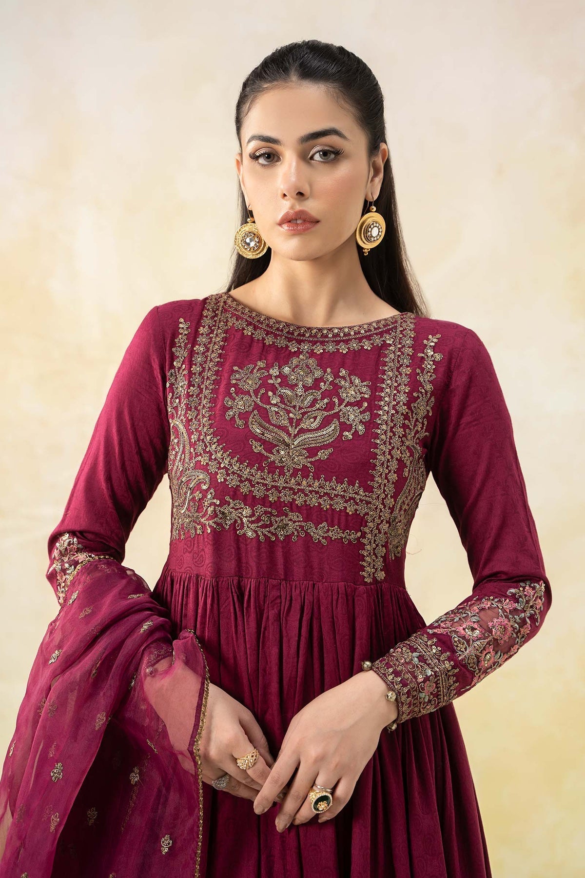 Maria B | Formal Wears | DW-EF25-43 L Magenta Jacquard Lawn