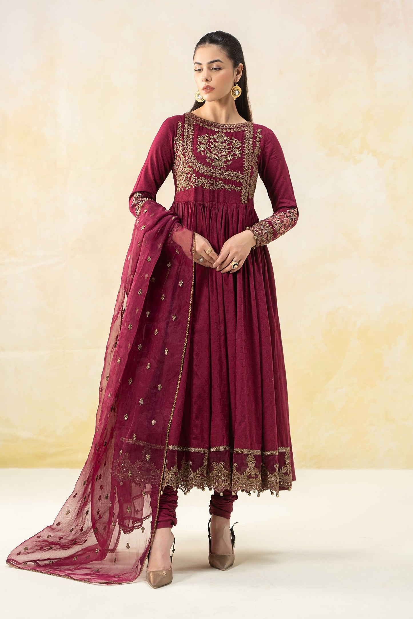 Maria B | Luxury Pret 25 | DW-EF25-43 XS Magenta Lawn