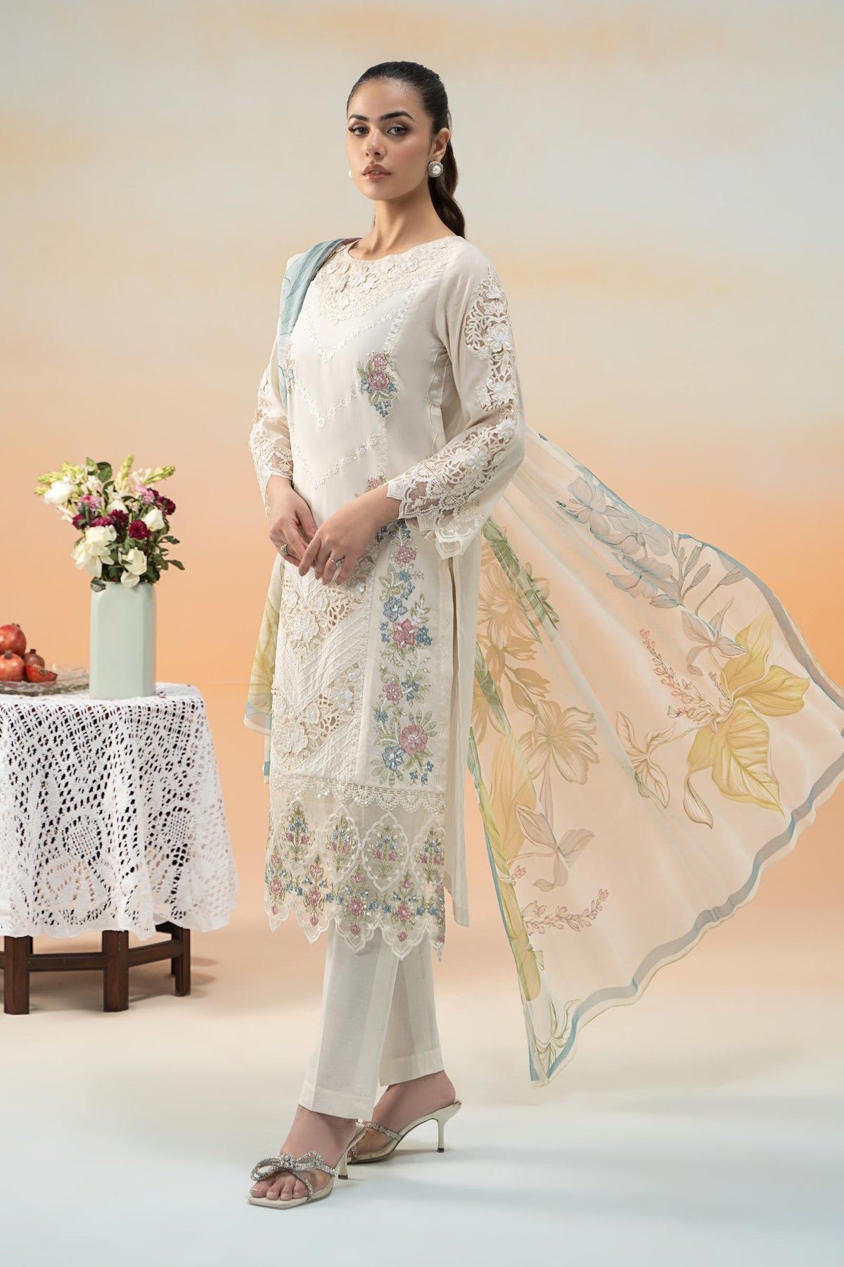 Maria B | Formal Wears | DW-EF25-53 XL Off White Lawn